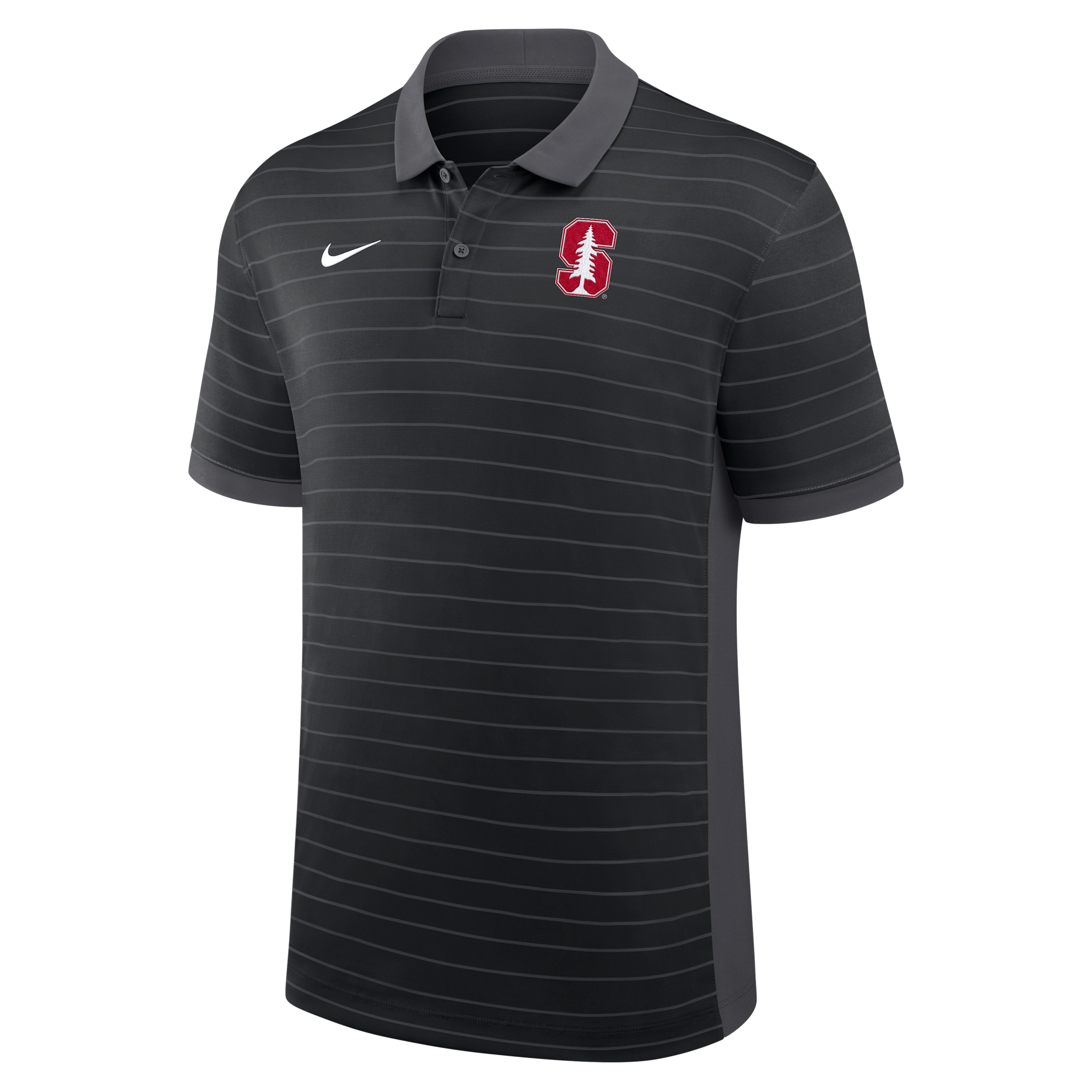 Nike Men's Black Stanford Cardinal 2026 Early Season Coaches Sideline Victory Stripe Dri-fit Polo Shirt - Black, Gray