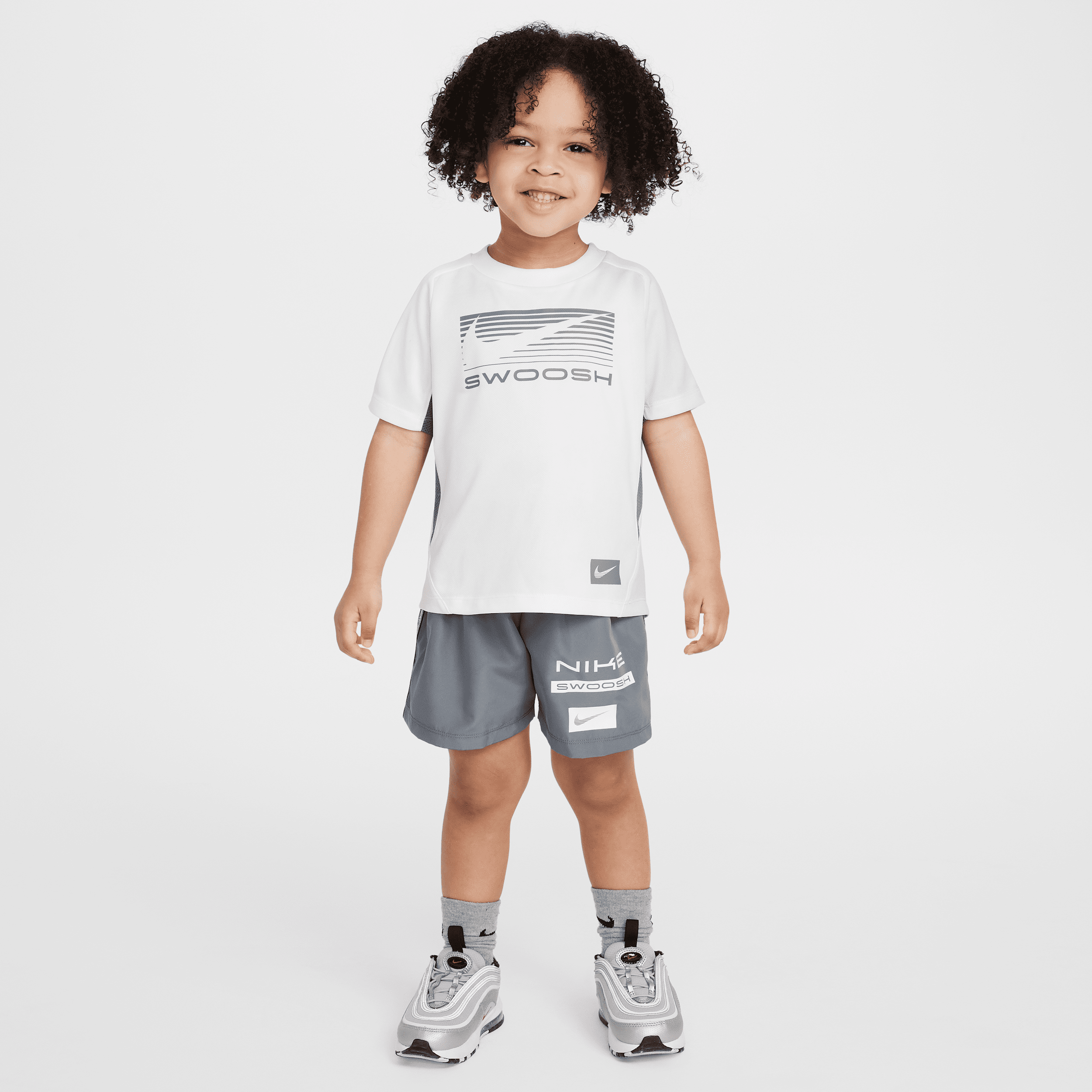 Nike Dri-fit Toddler 2-piece Multi Woven Shorts Set In Grey