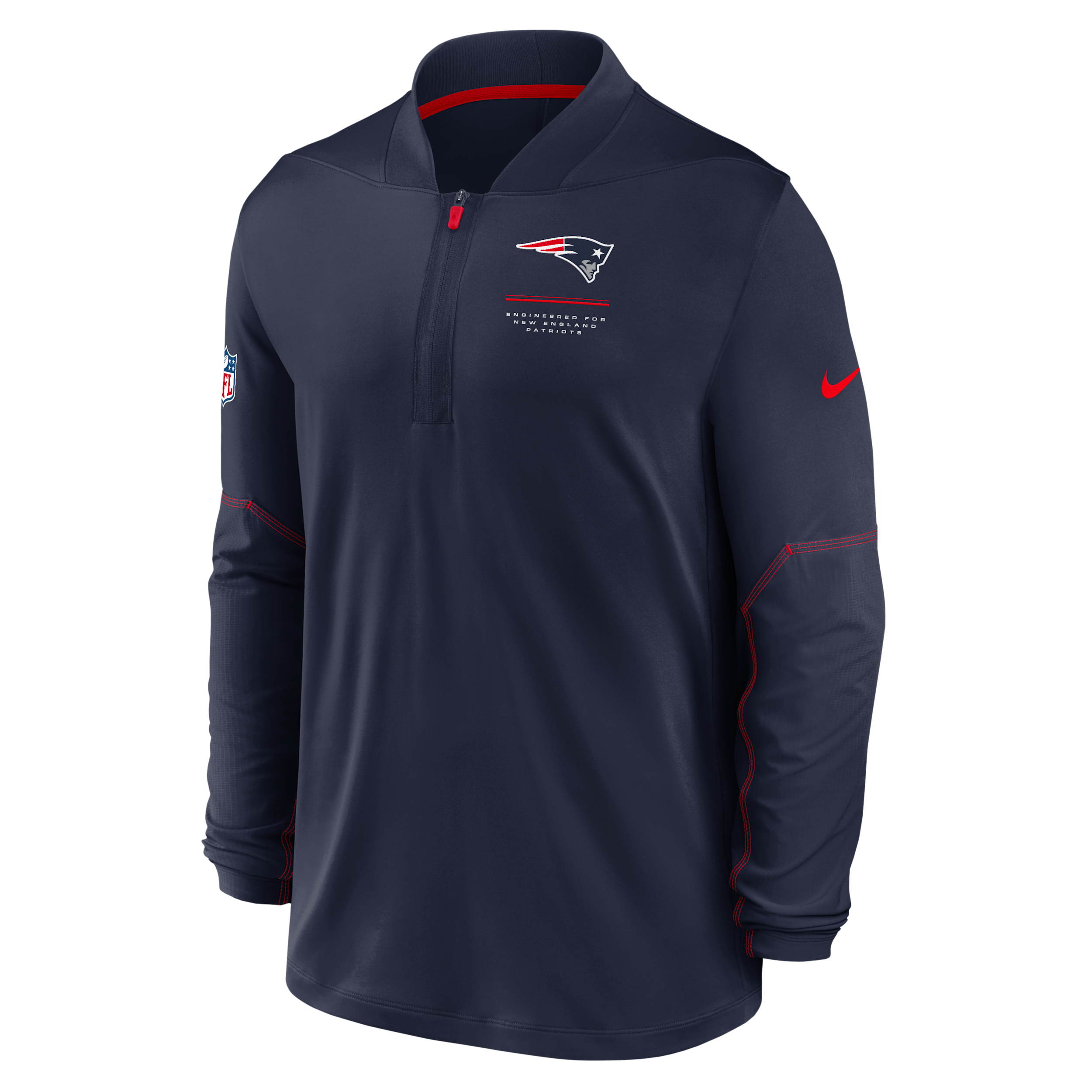 Men's Nike Navy New England Patriots Sideline Logo Glory Midweight Dri-FIT Half-Zip Pullover