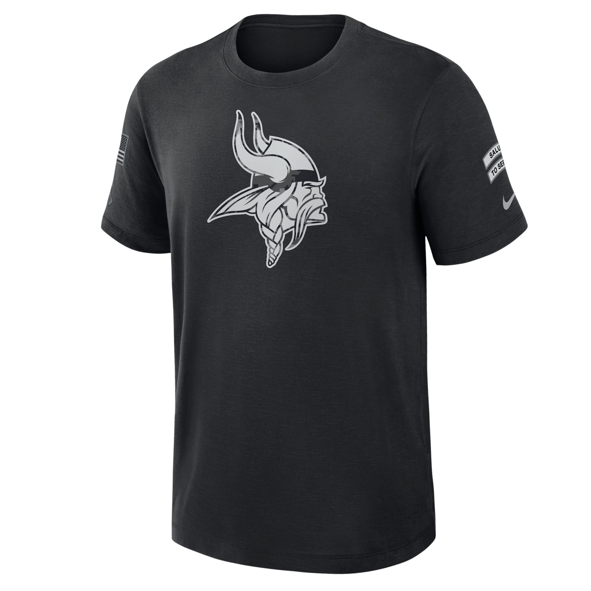 Minnesota Vikings Salute to Service Slub Nike Men's Dri-FIT NFL T-Shirt in Black | 034900AA2K-AEG