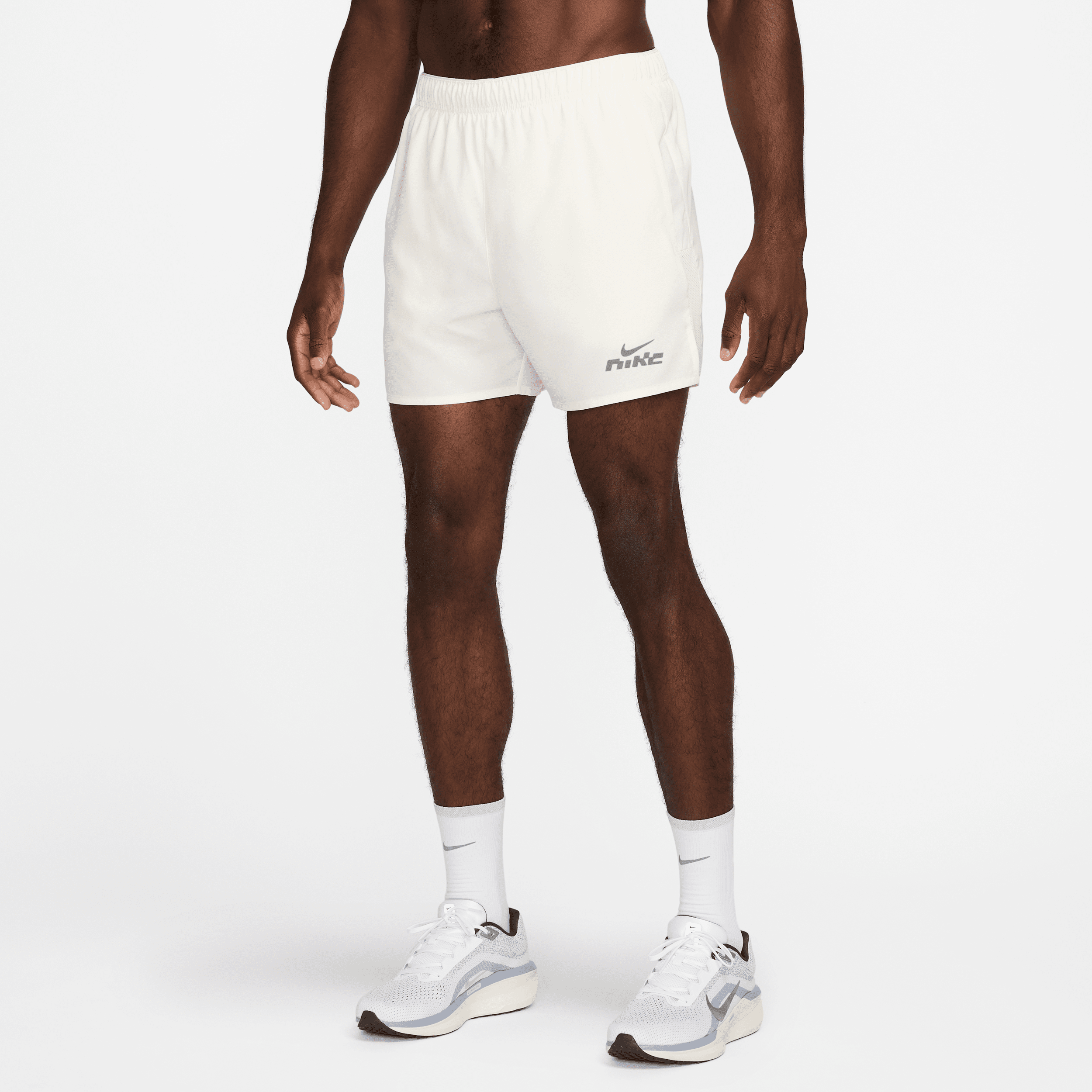 Nike Men's Challenger Flash Dri-fit 5" Brief-lined Running Shorts In White