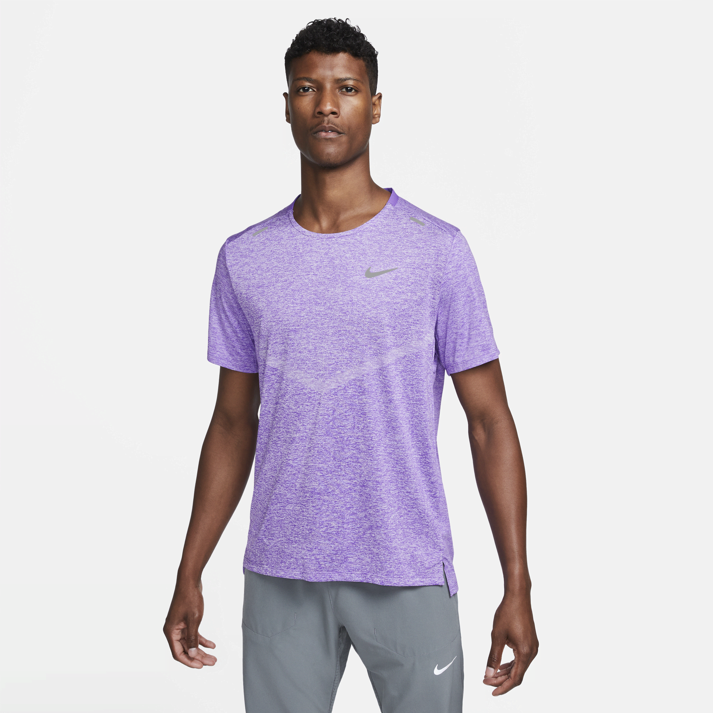 Nike Men's Dri-fit Rise 365 Short-sleeve Running Top In Purple