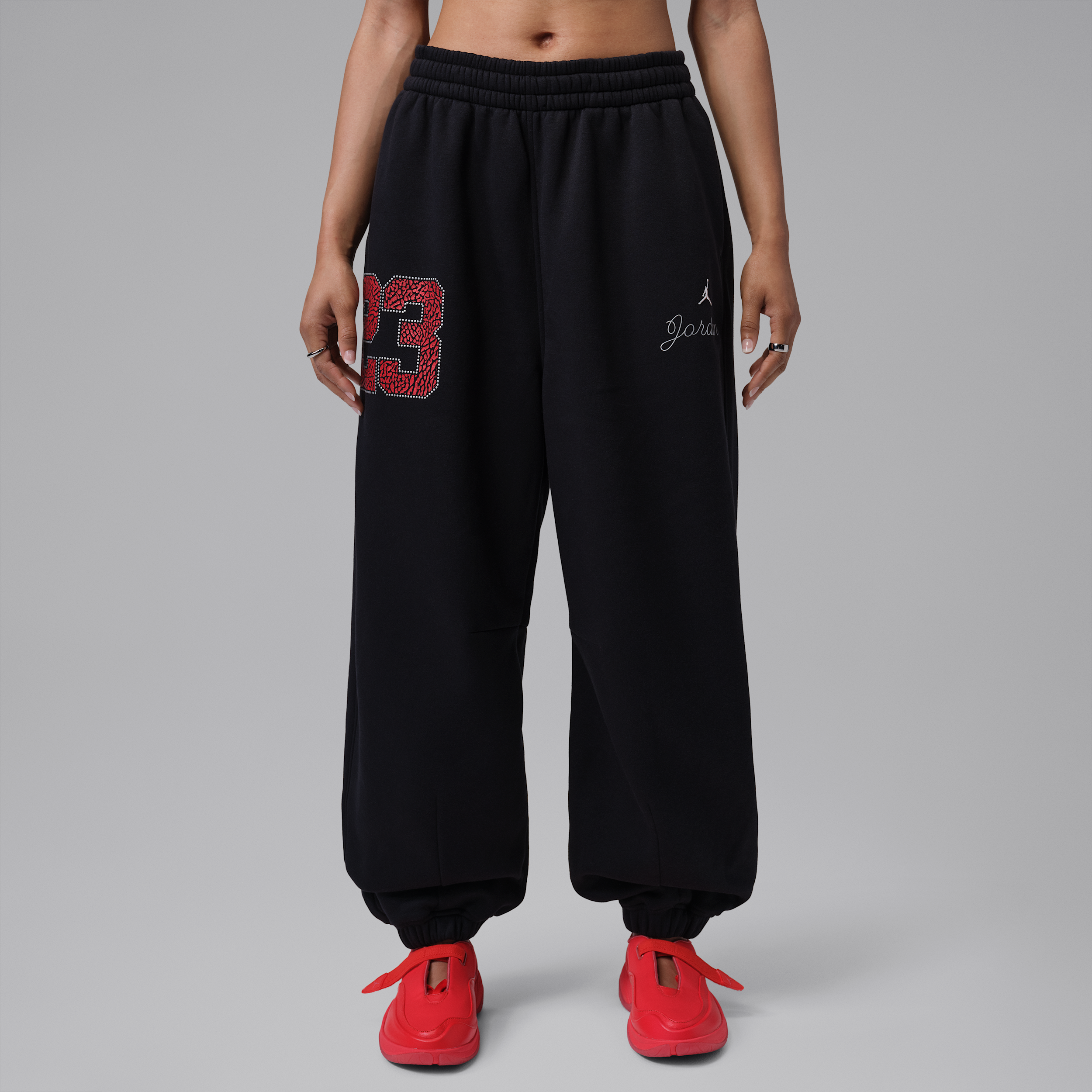 Women's Jordan Brooklyn Fleece Jogger Pants in Black | IV7423-010
