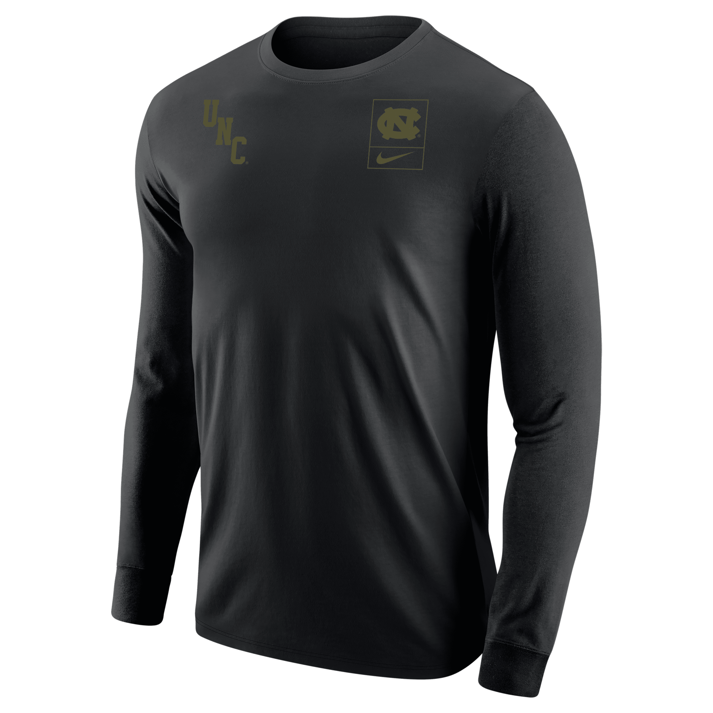 Nike Unc Olive Pack  Men's College Long-sleeve T-shirt In Black