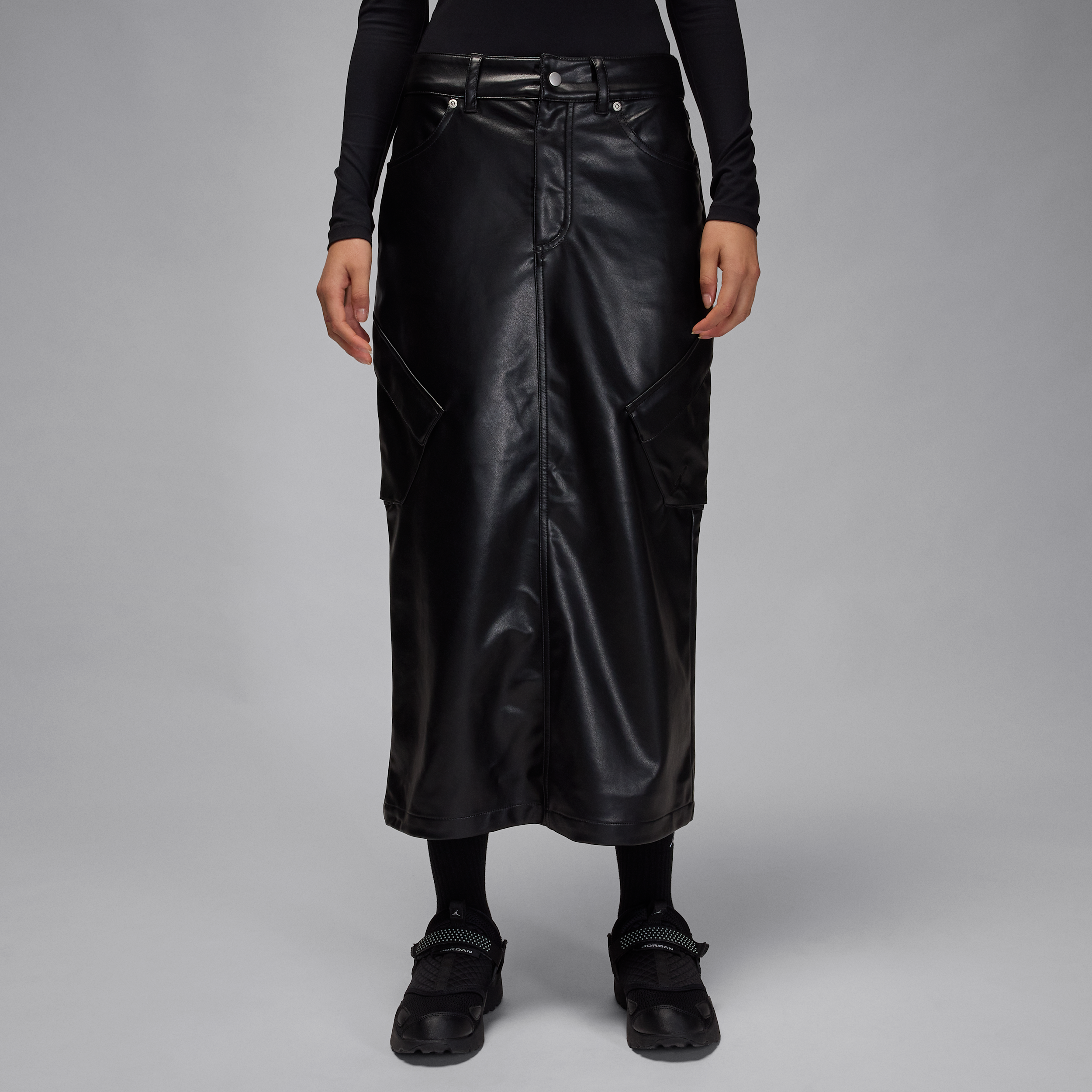 Jordan Women's  Flight Chicago Faux Leather Skirt In Black