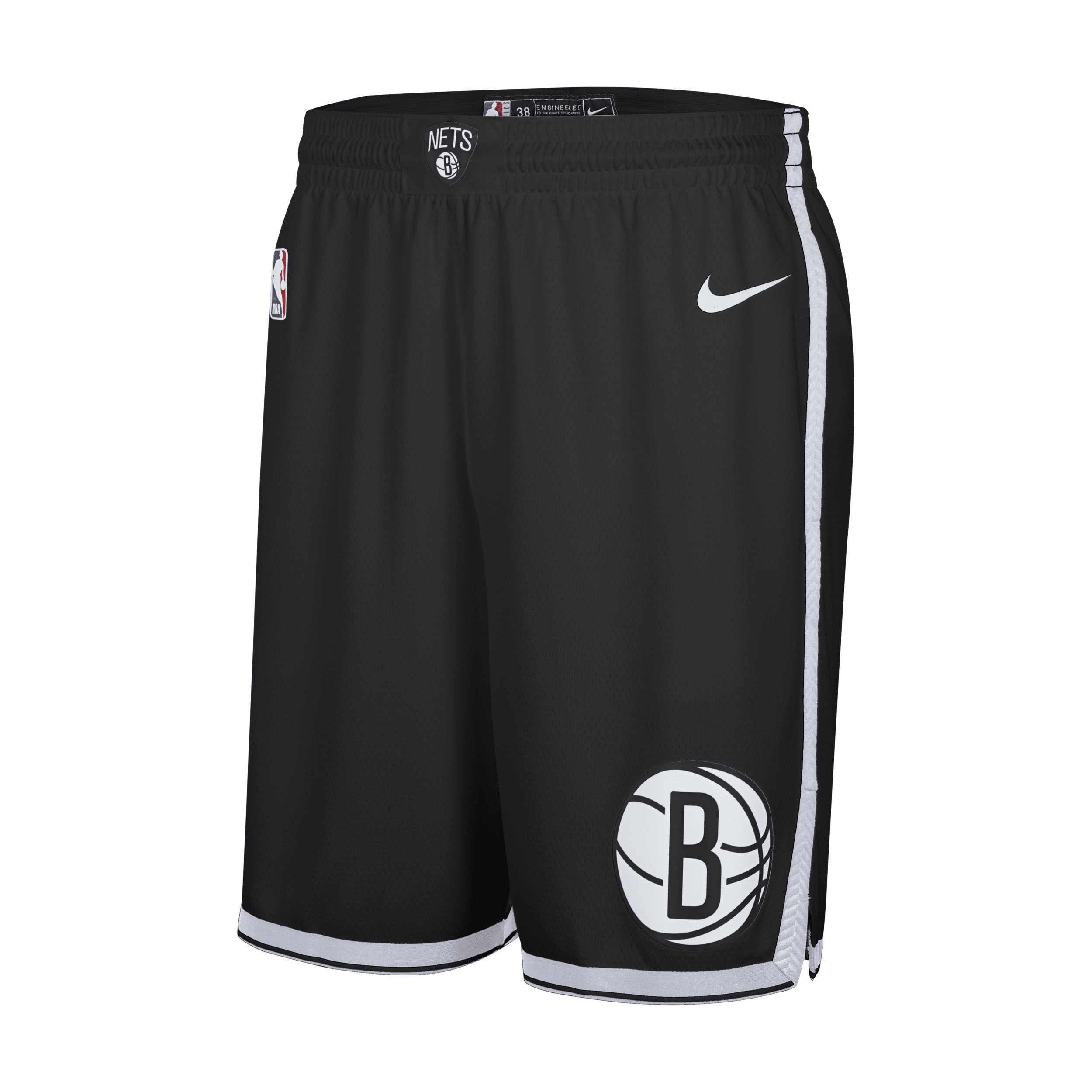 Brooklyn Nets 2024/25 Swingman Icon Edition Big Kids' Nike Dri-FIT NBA Replica Shorts in Black, Size: Small | FQ4697-010