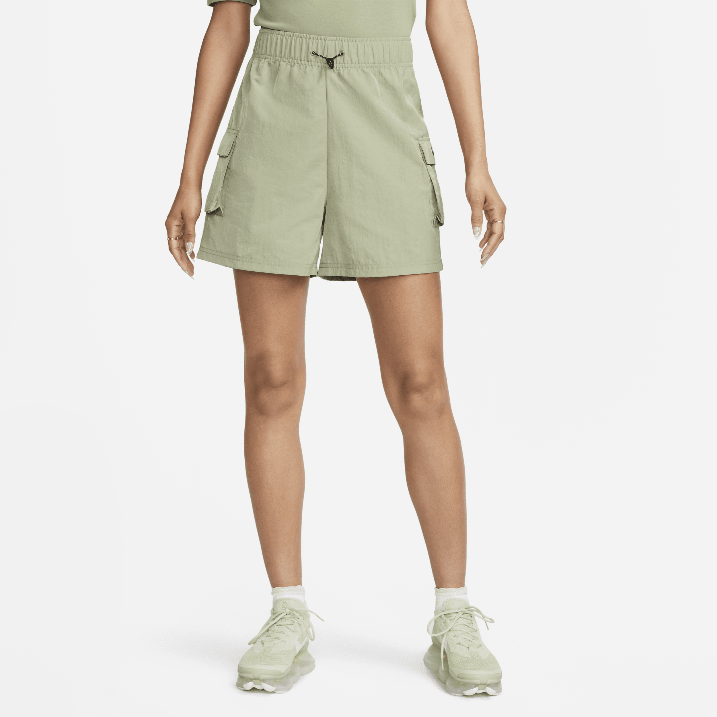 Nike Women's  Sportswear Essential Woven High-rise Shorts In Green