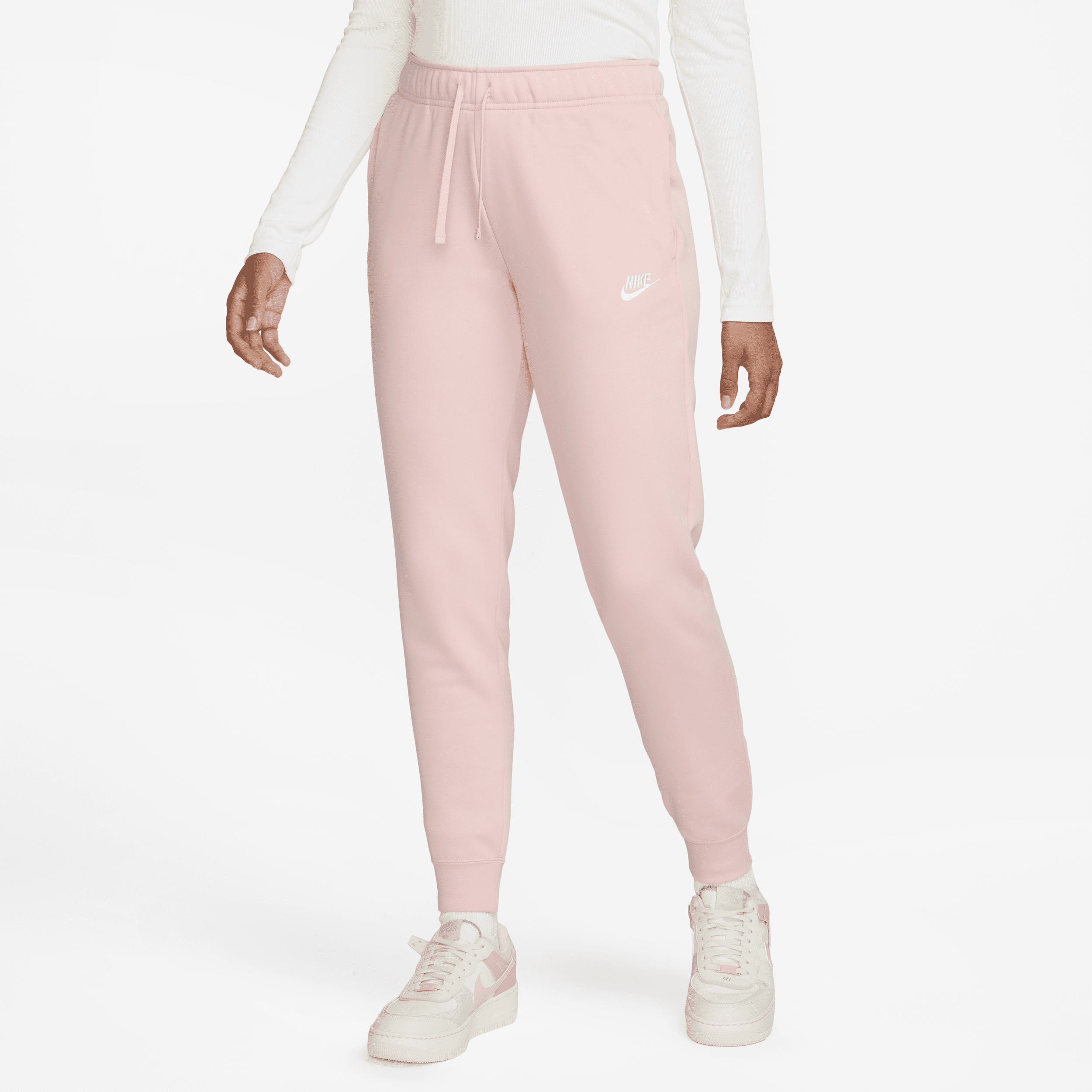 Plus Size Active Sportswear Club Mid-rise Fleece Jogger Pants In Pink