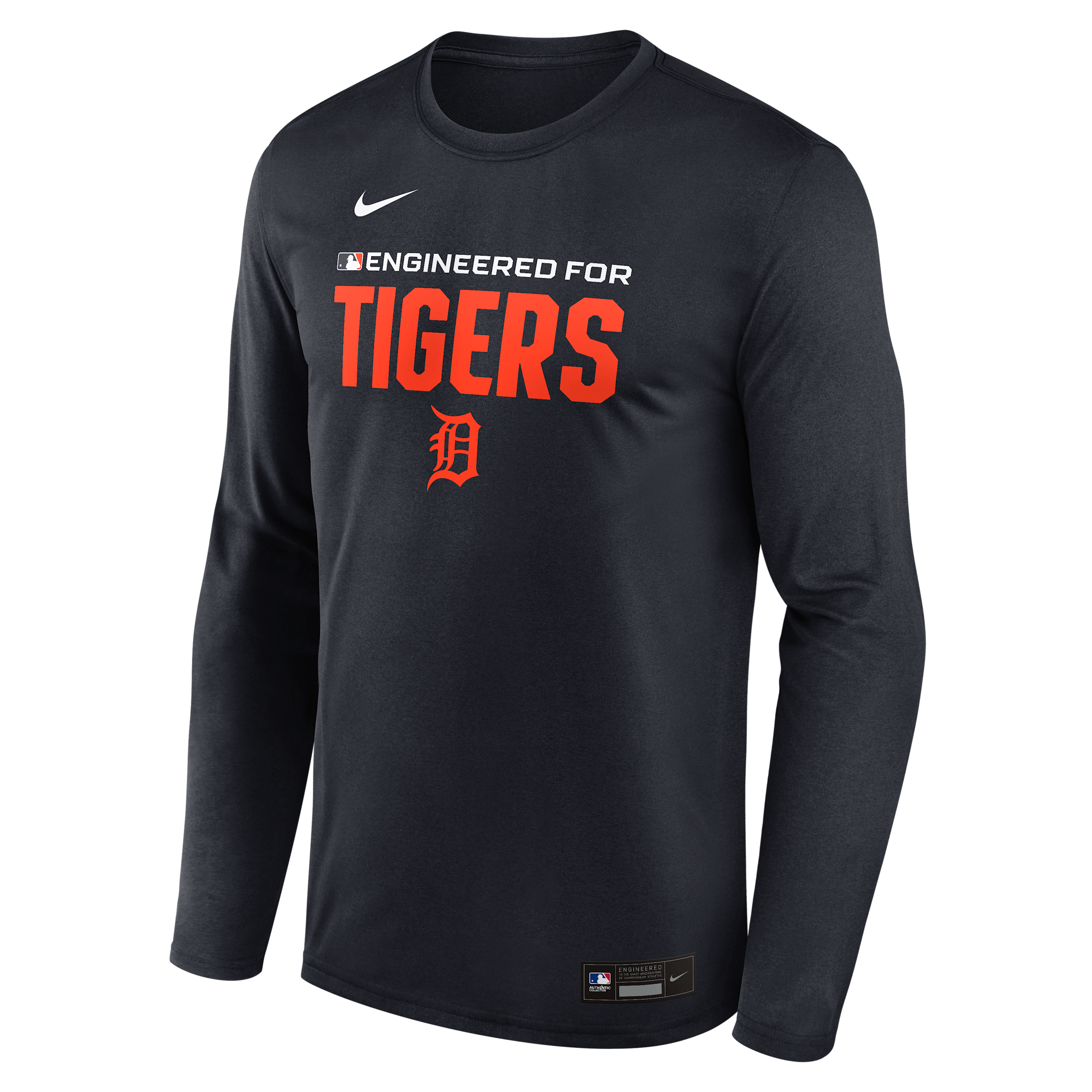 Detroit Tigers Authentic Collection Team Issue Nike Men's Dri-FIT MLB Long-Sleeve T-Shirt in Blue | 02TJ4FADG-JE6