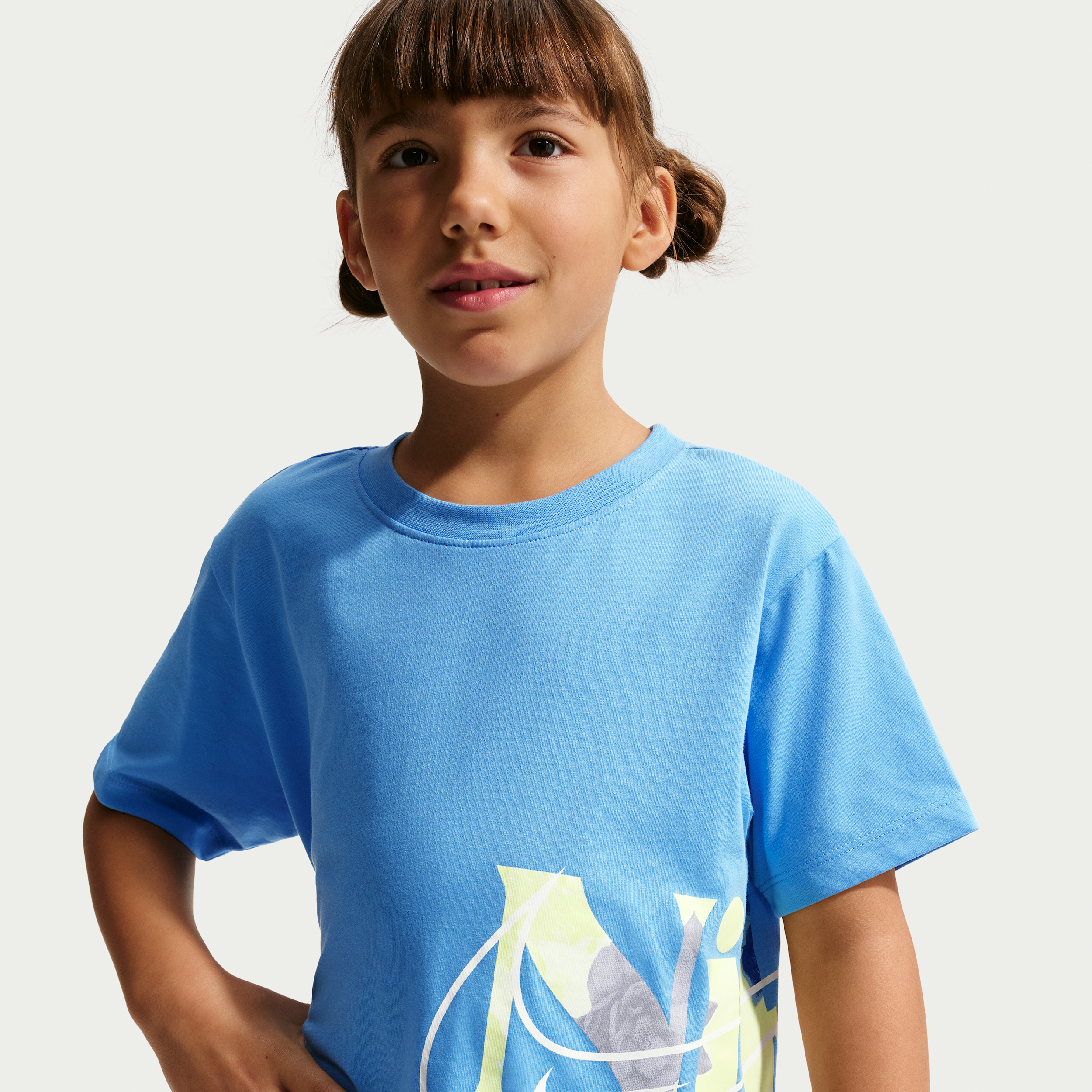 Nike Move With Nature Little Kids' Boxy T-Shirt in Blue | 36N677-B9F