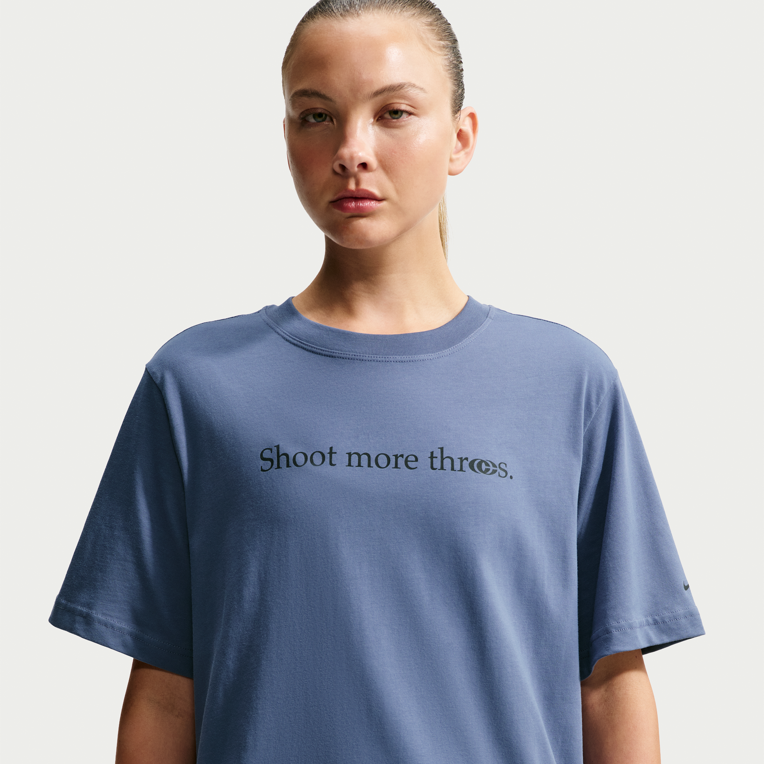 Nike Women's Caitlin Clark Shoot More Threes Basketball T-Shirt, Medium, Diffused Blue