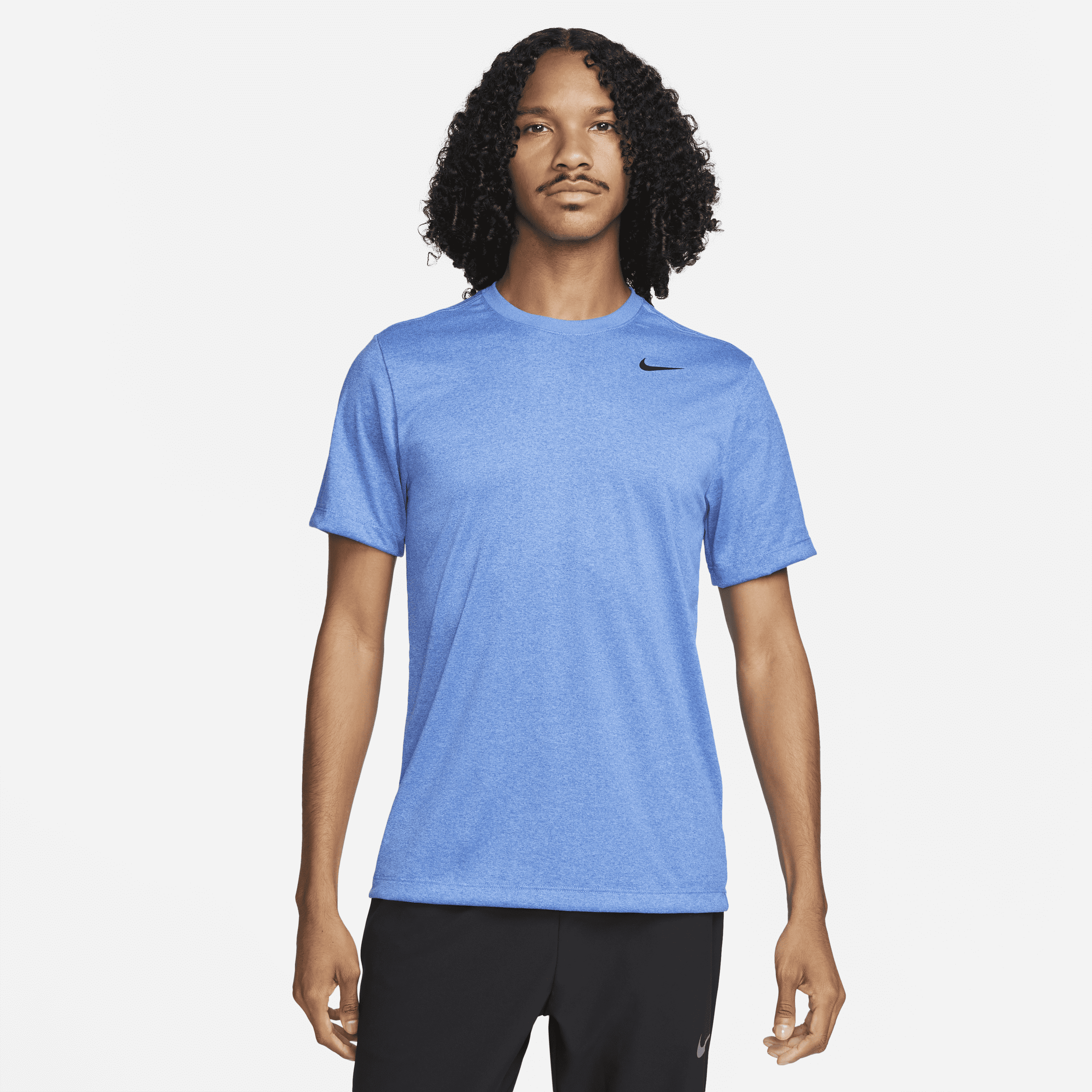 Nike Mens Crew Neck Short Sleeve Quick Dry Active T-Shirt, Medium, Blue