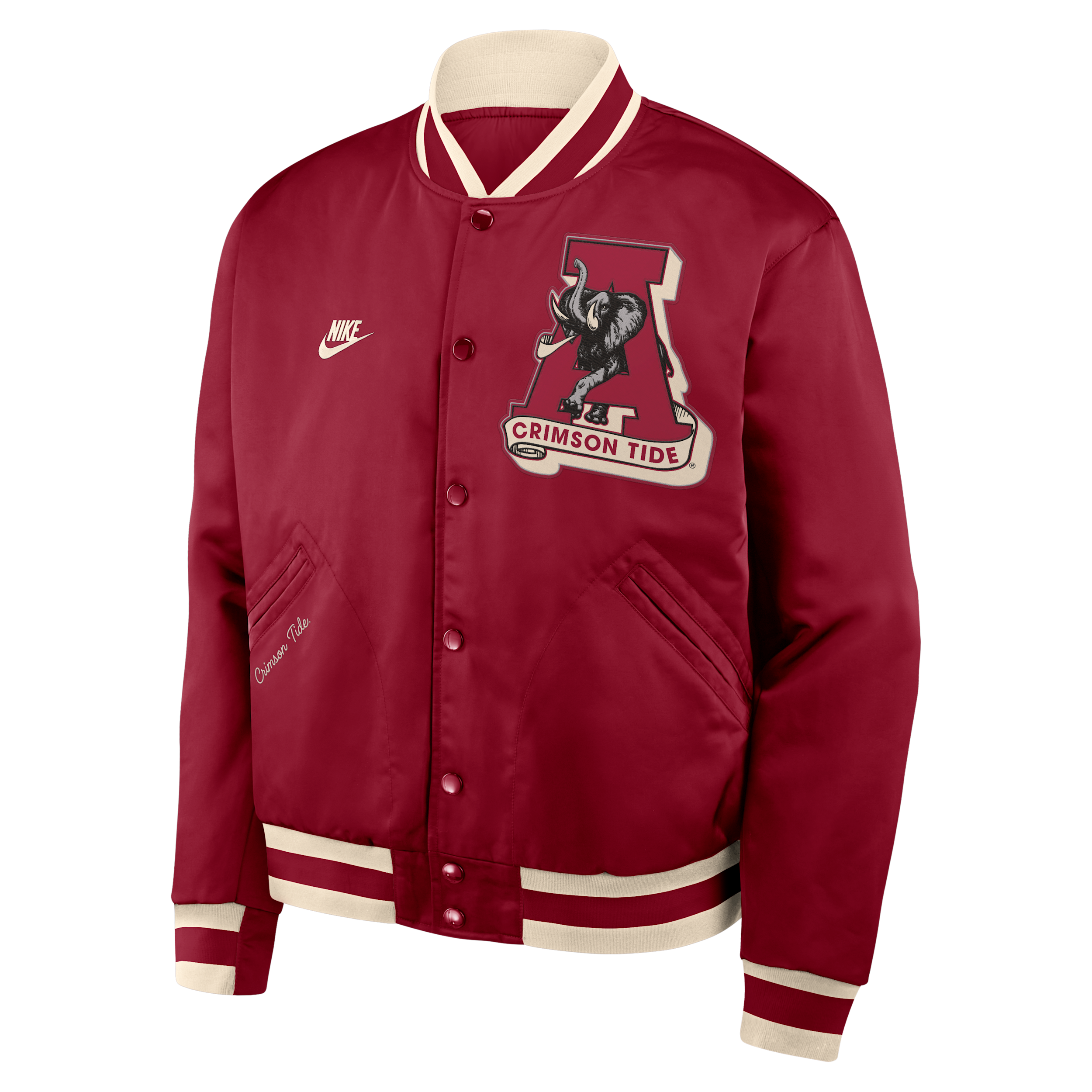 Nike Alabama Legacy  Men's College Full-snap Bomber Jacket In Burgundy