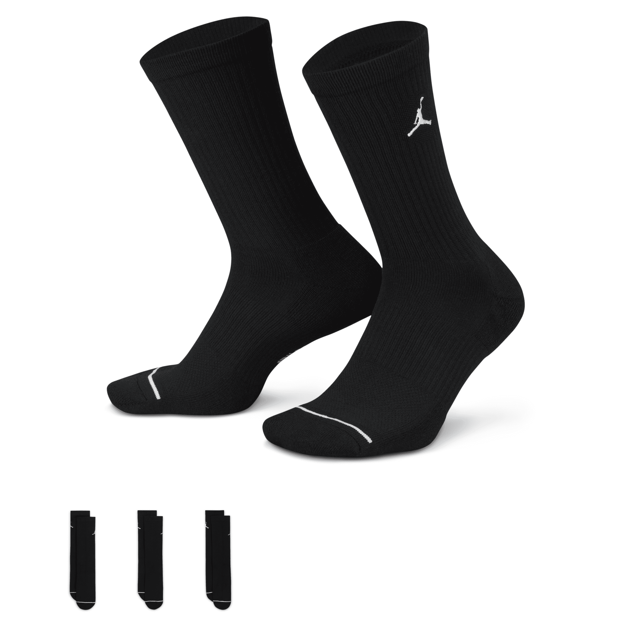 Jordan Everyday Crew Socks (3 Pairs) In Black