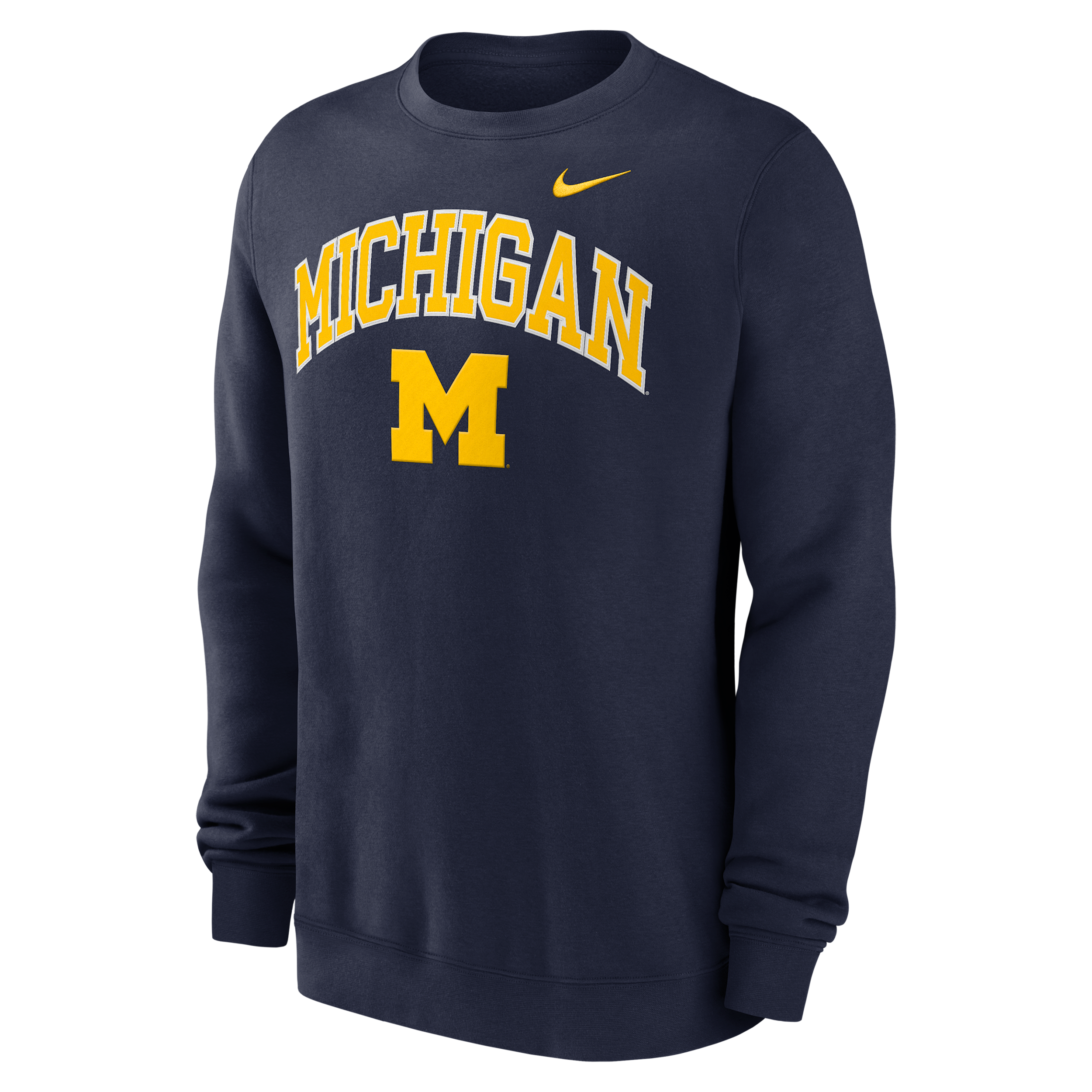 Michigan Arch Nike Men's College Pullover Crew in Blue | NKPU41SMWN-Y48