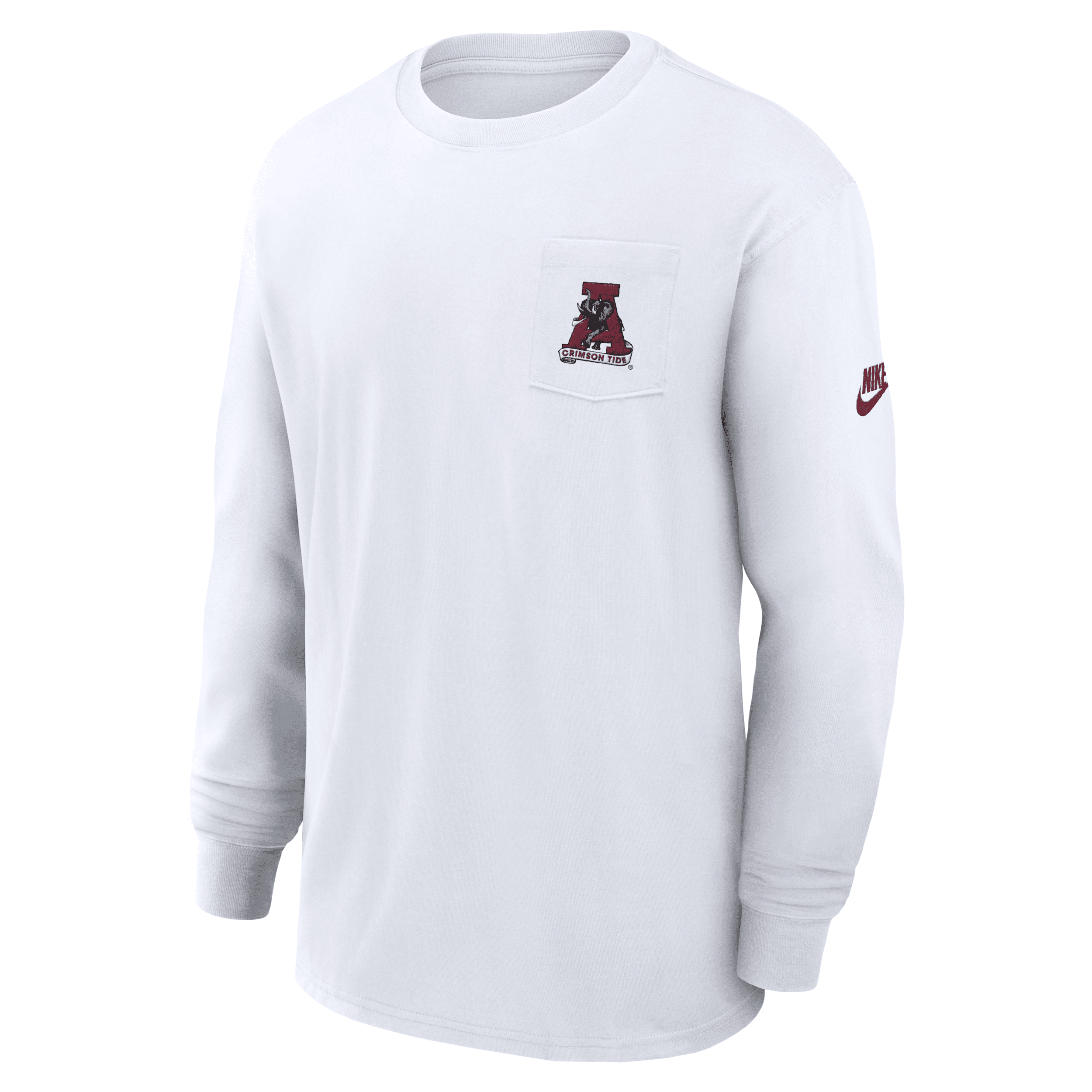 Nike Alabama Crimson Tide Legacy Max90 Pocket  Men's College Long-sleeve T-shirt In White