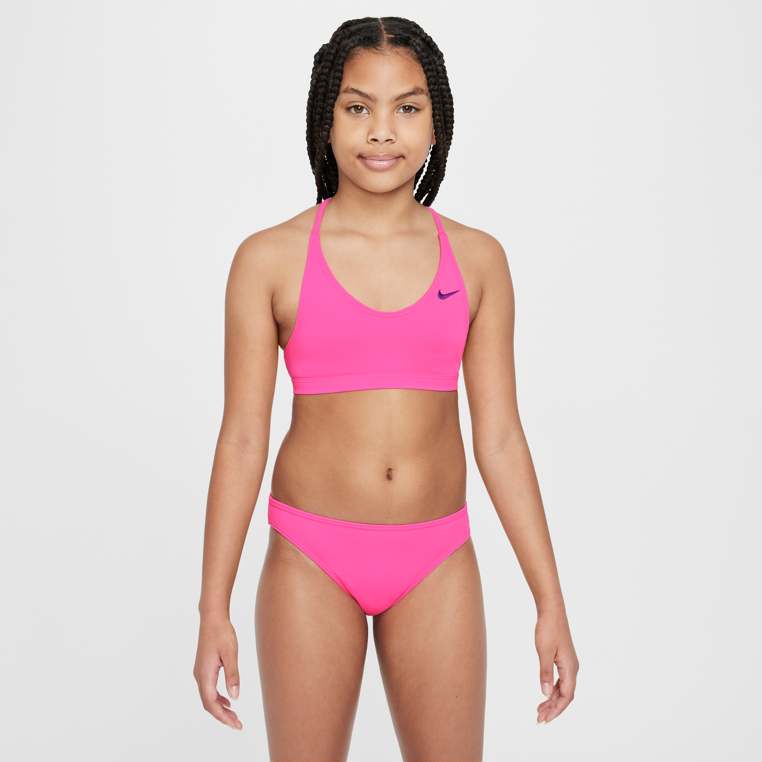 Nike Swim Big Kids' (girls') Lace-up Bikini Set In Pink