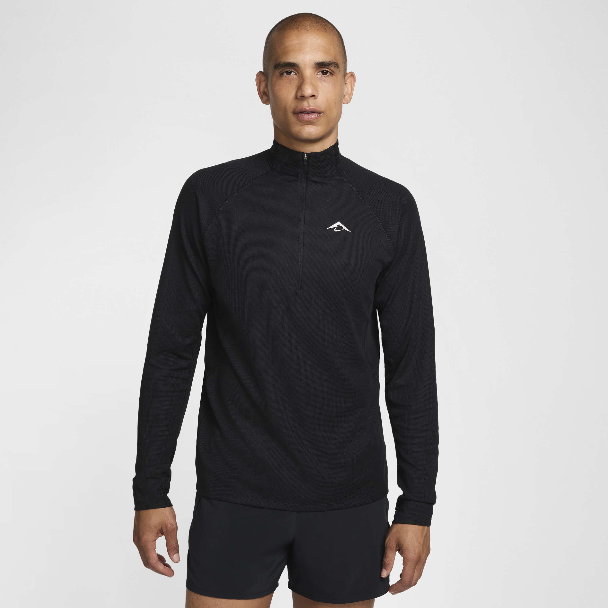 Nike Men's Trail Dri-fit 1/2-zip Mid Layer Top In Black