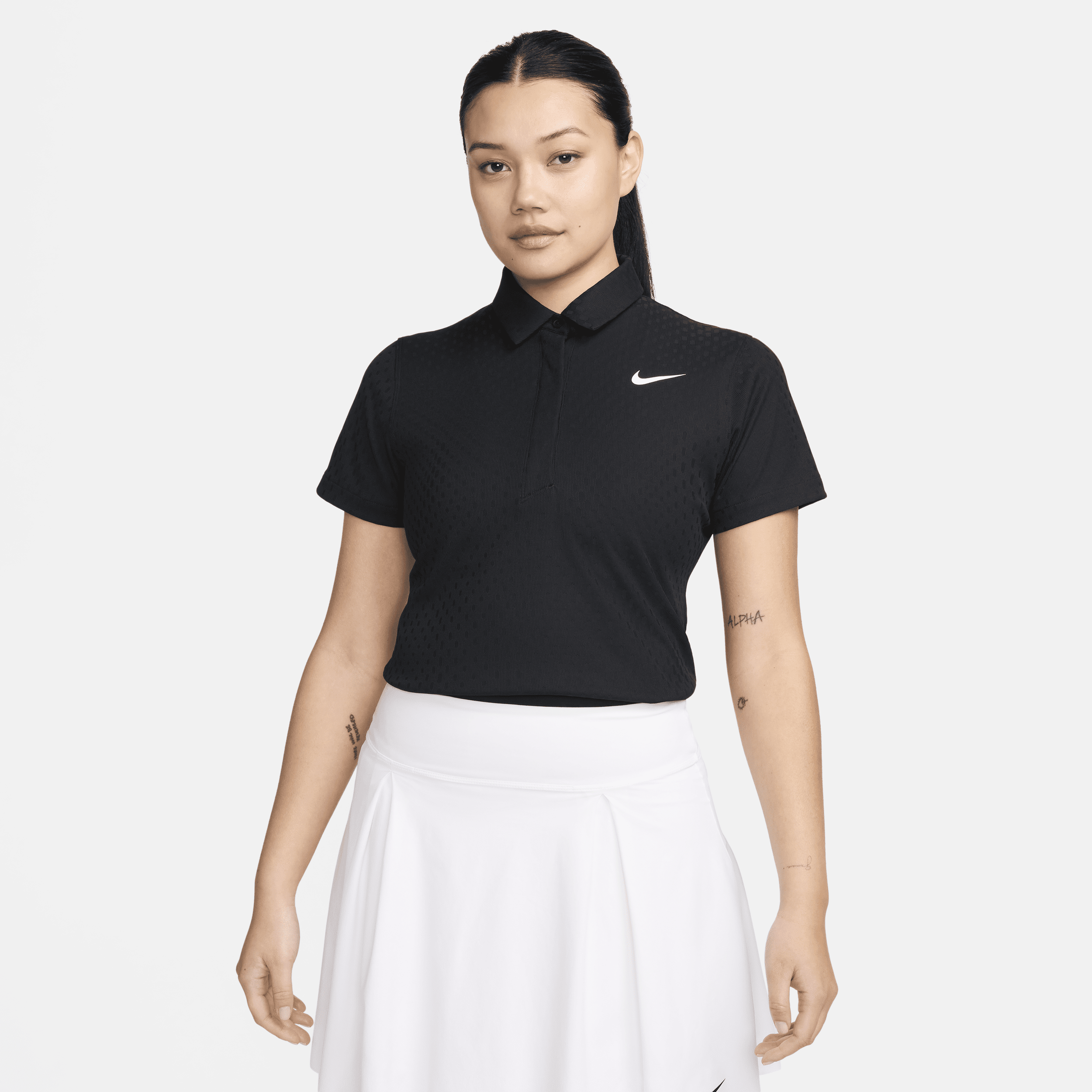 Shop Nike Women's Tour Dri-fit Adv Short-sleeve Golf Polo In Black