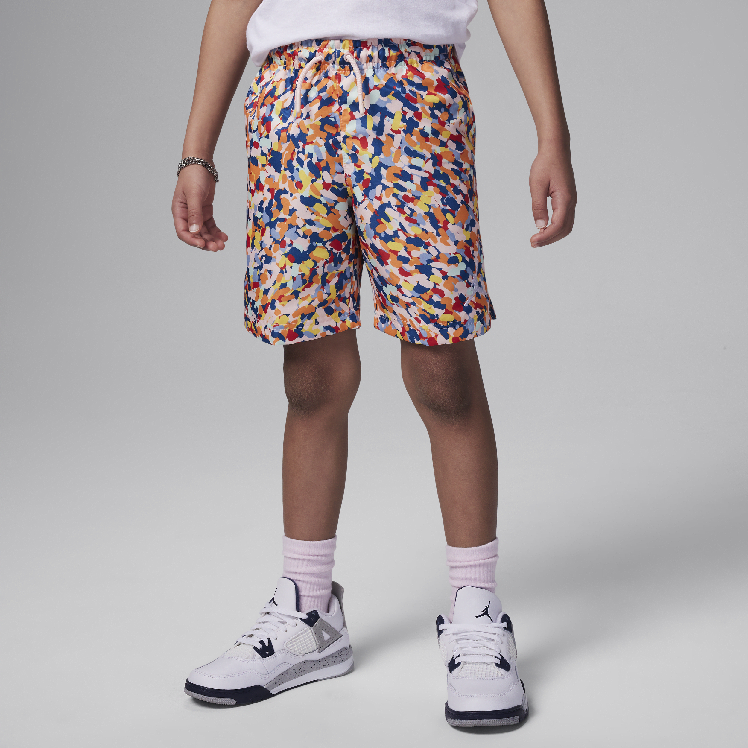 Jordan Mj Essentials Poolside Little Kids' Printed Shorts In Pink