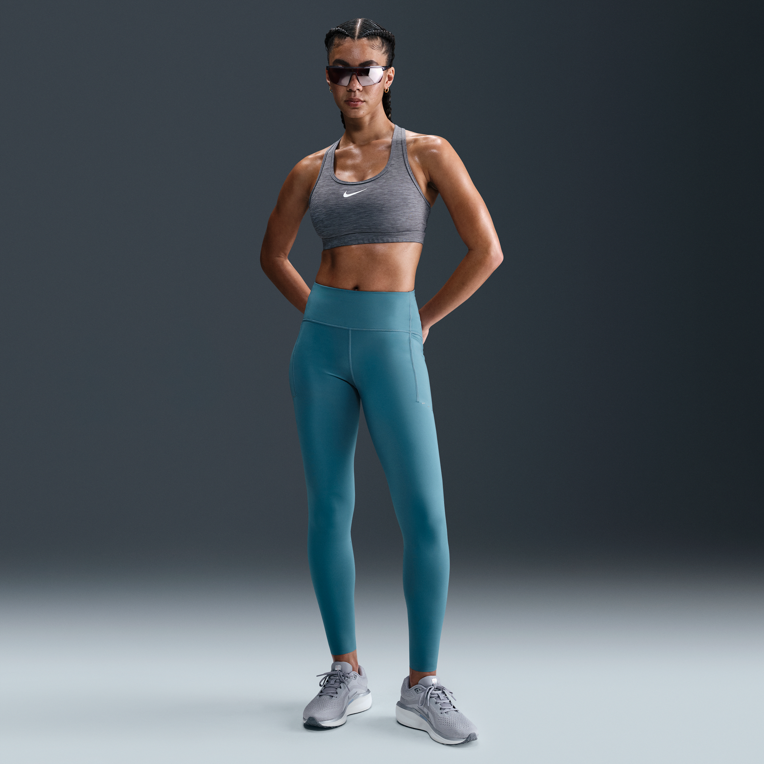 Nike Women's Swift High-waisted 7/8 Running Leggings With Pockets In Blue