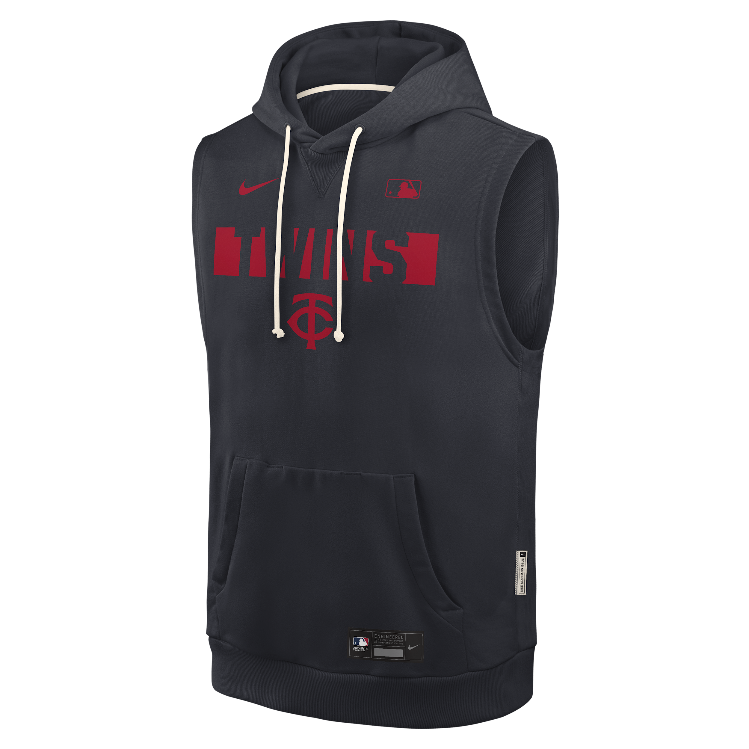 Minnesota Twins Authentic Collection Standard Issue Nike Men's Dri-FIT MLB Sleeveless Pullover Hoodie in Blue | 03B44FATIS-4T2