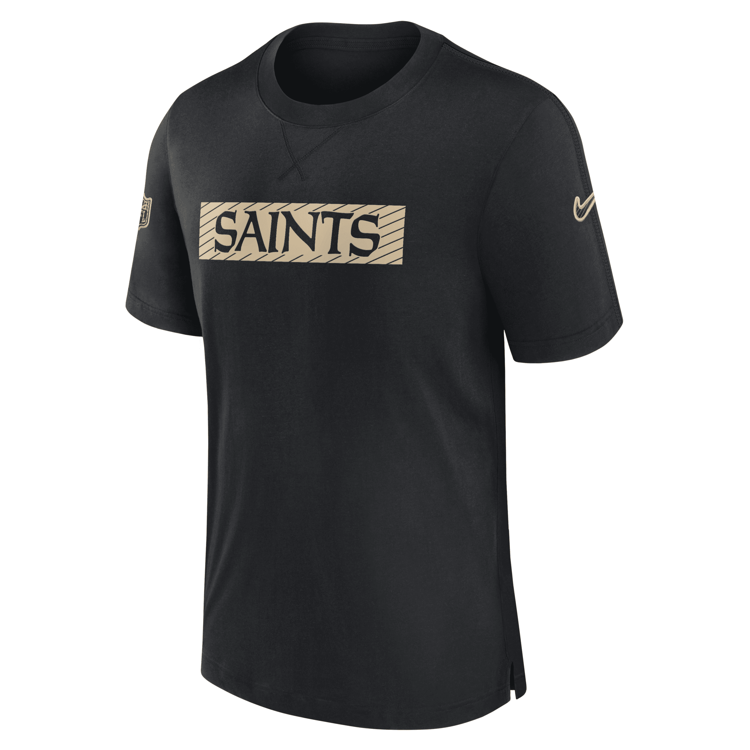 Nike Men's Black New Orleans Saints Sideline Player Performance T-shirt In Black