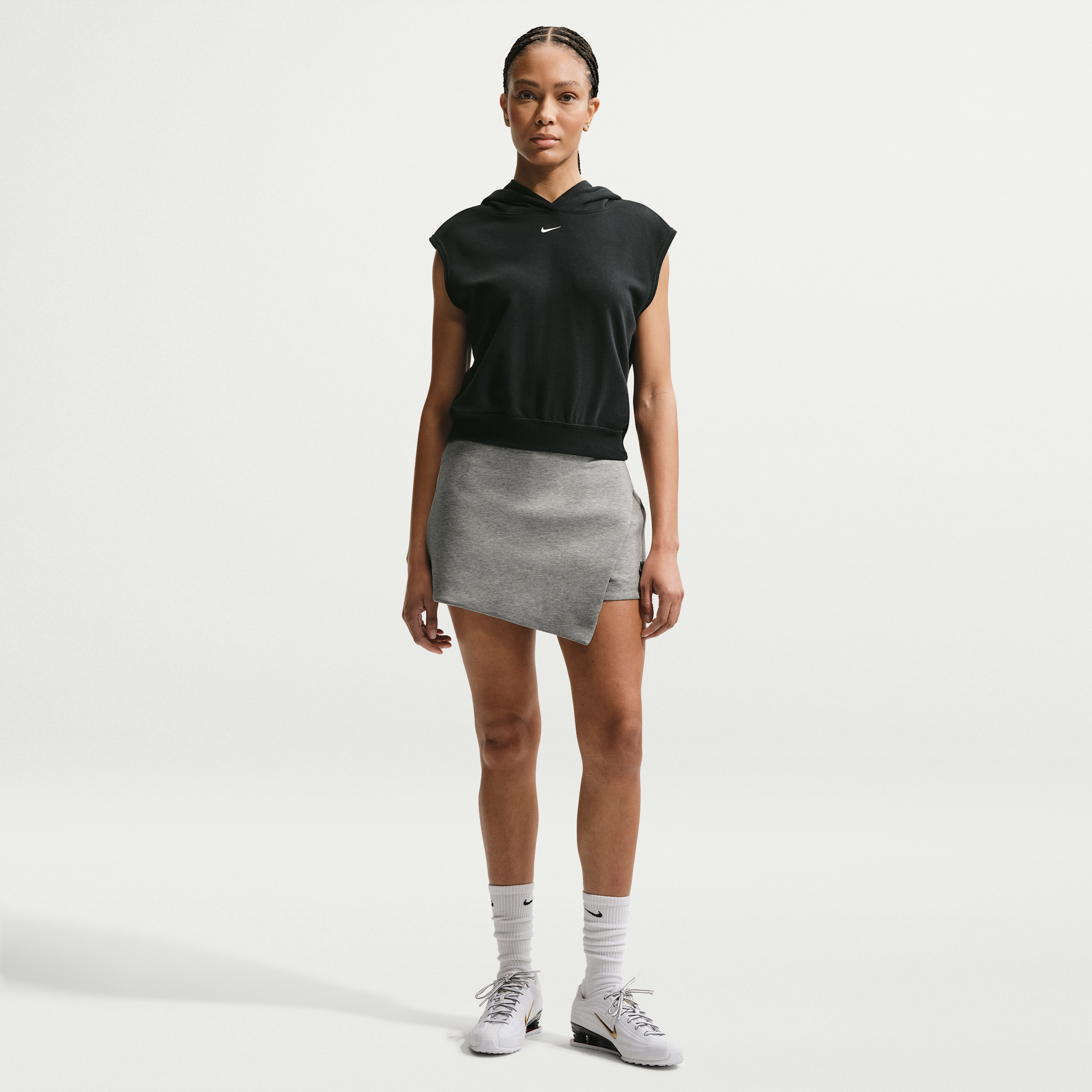 Nike Women's Sportswear Tech Fleece Mid-Rise Skort, XXL, Dk Grey Heather