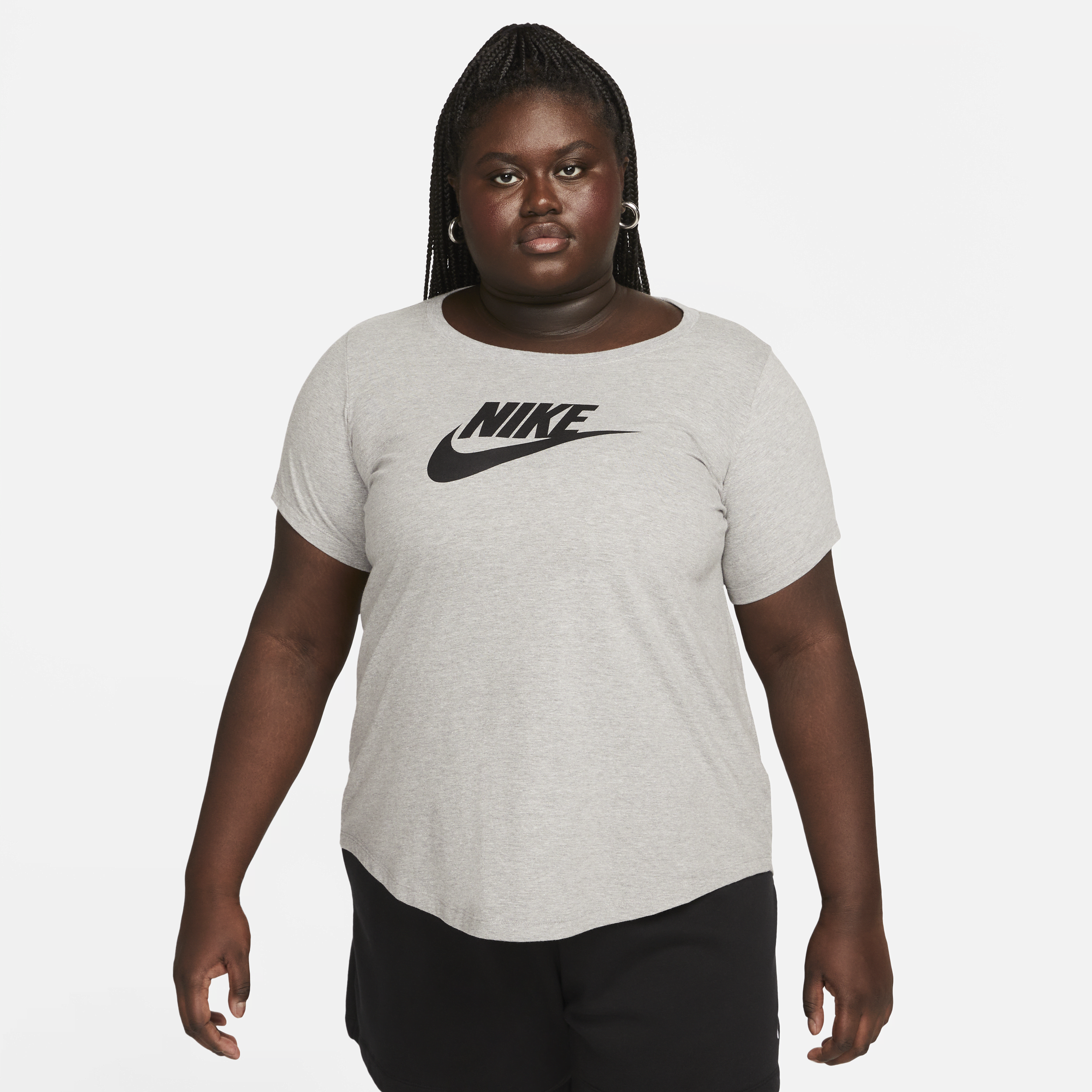 Nike Women's  Sportswear Essentials Logo T-shirt (plus Size) In Grey
