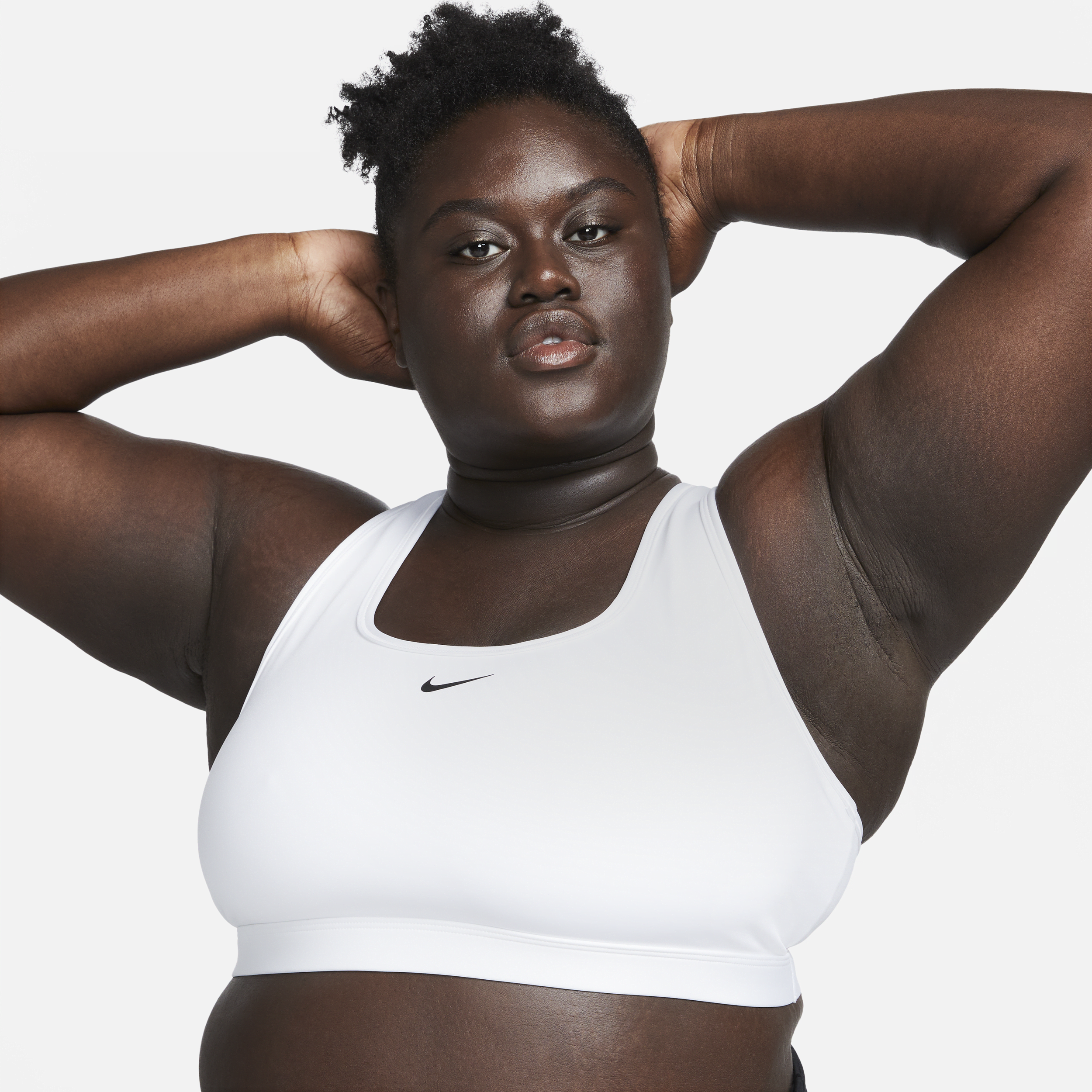 Nike Women's Swoosh Light Support Non-padded Sports Bra (plus Size) In White