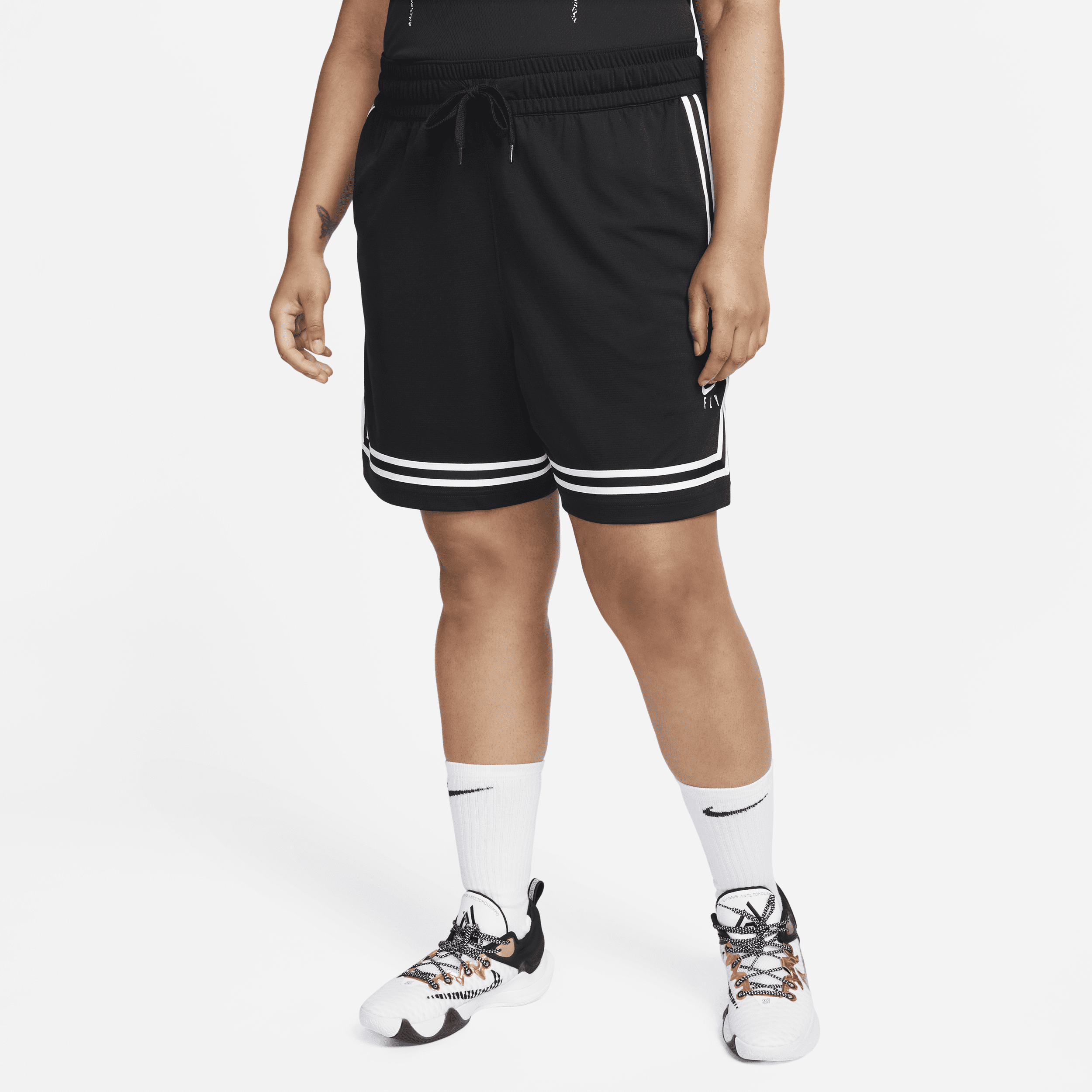 Nike Women's Swoosh Fly Crossover Shorts (plus Size) In Black