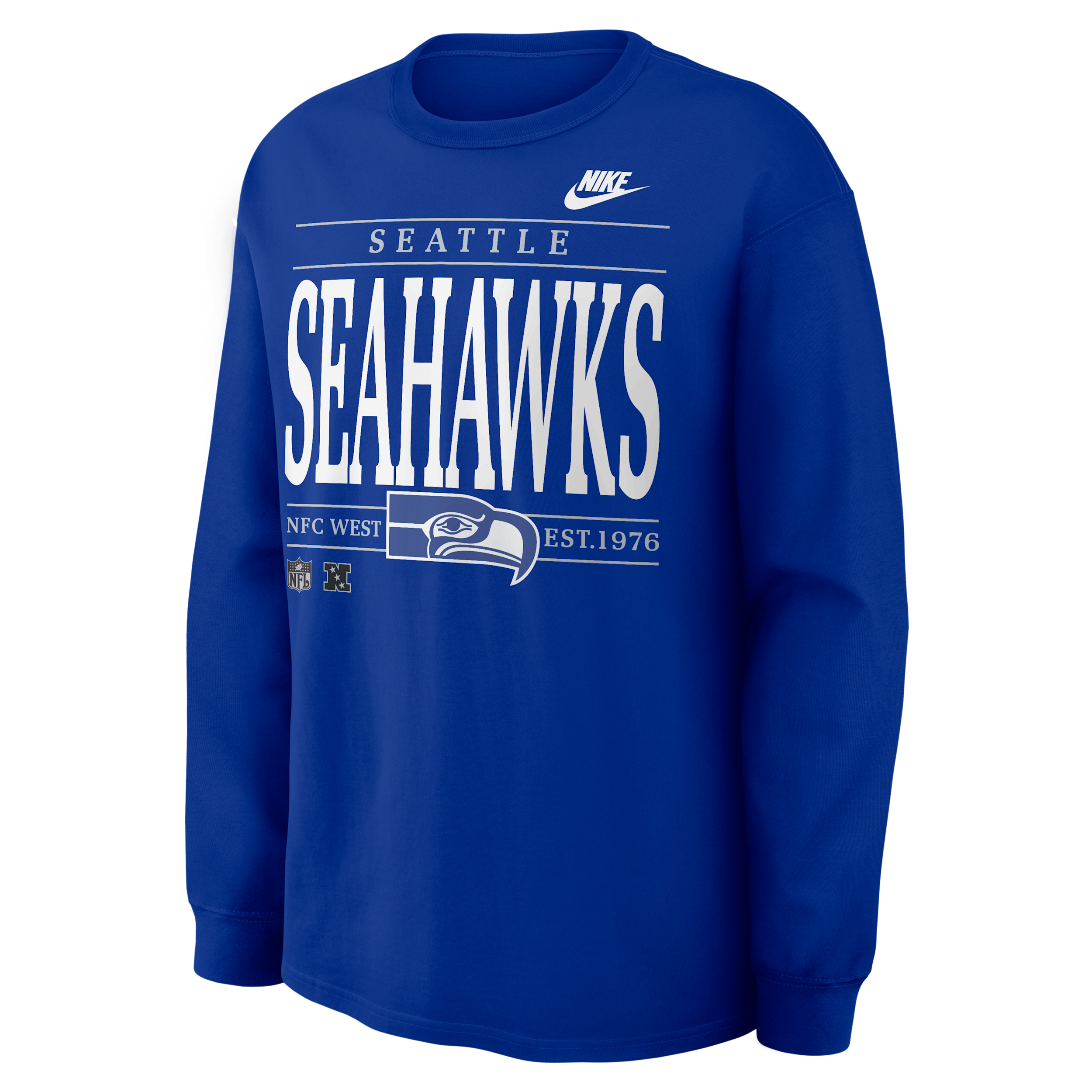 Seattle Seahawks Rewind Max90 Nike Men's NFL Long-Sleeve T-Shirt in Blue | 04T94DAV78-SD5