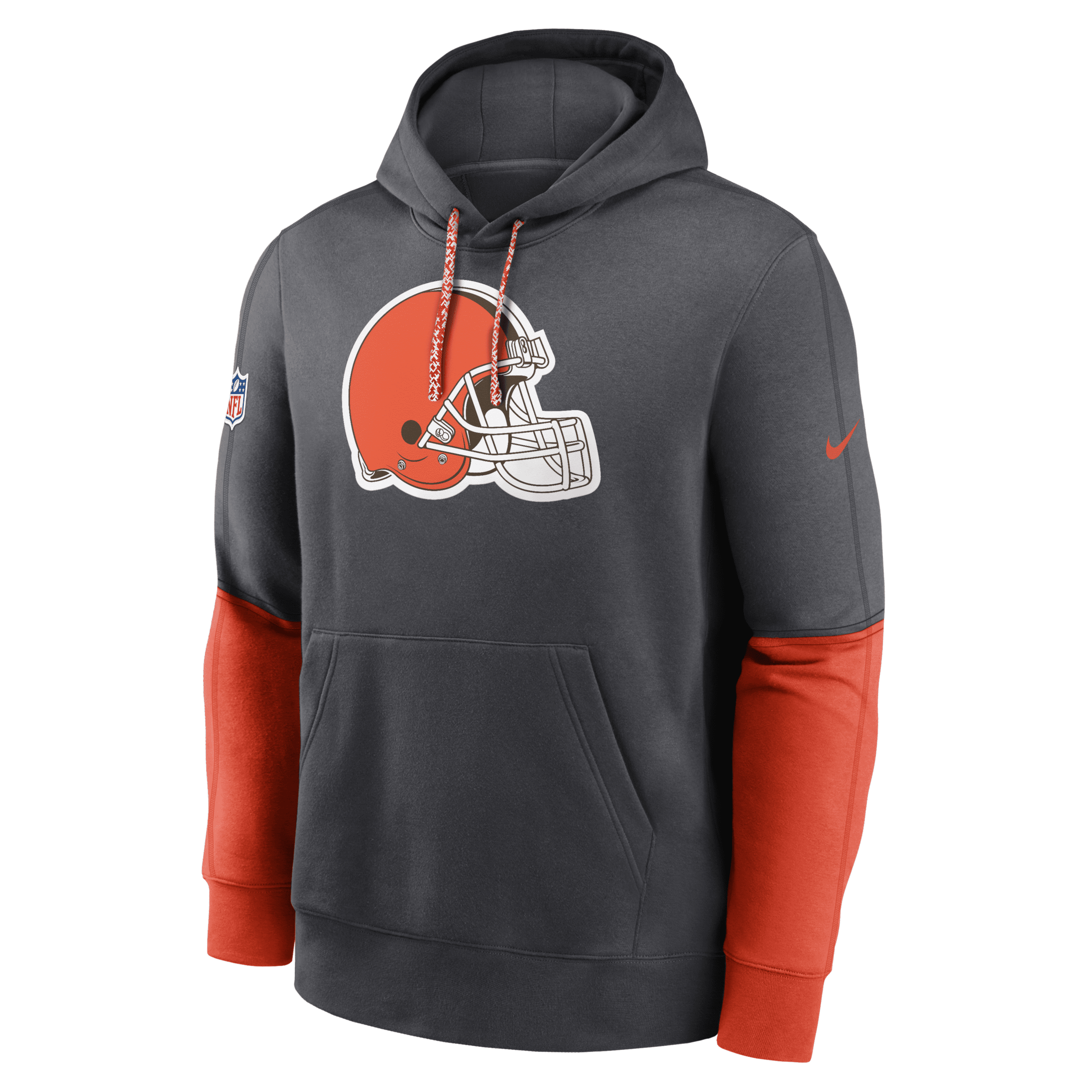 Nike Cleveland Browns Sideline Team Issue Club  Men's Nfl Pullover Hoodie In Grey