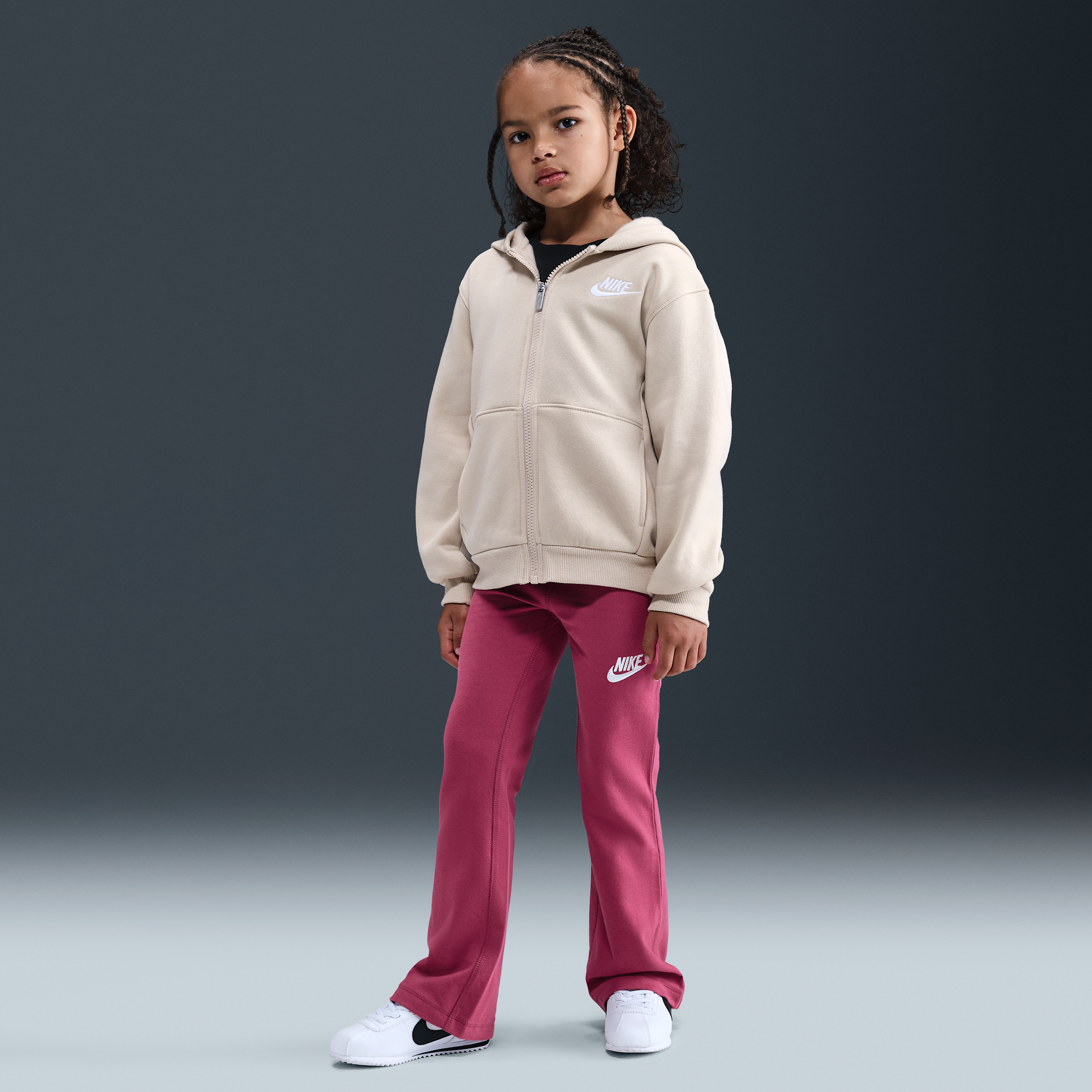 Nike Little Kids' Dri-fit Flared Leggings In White