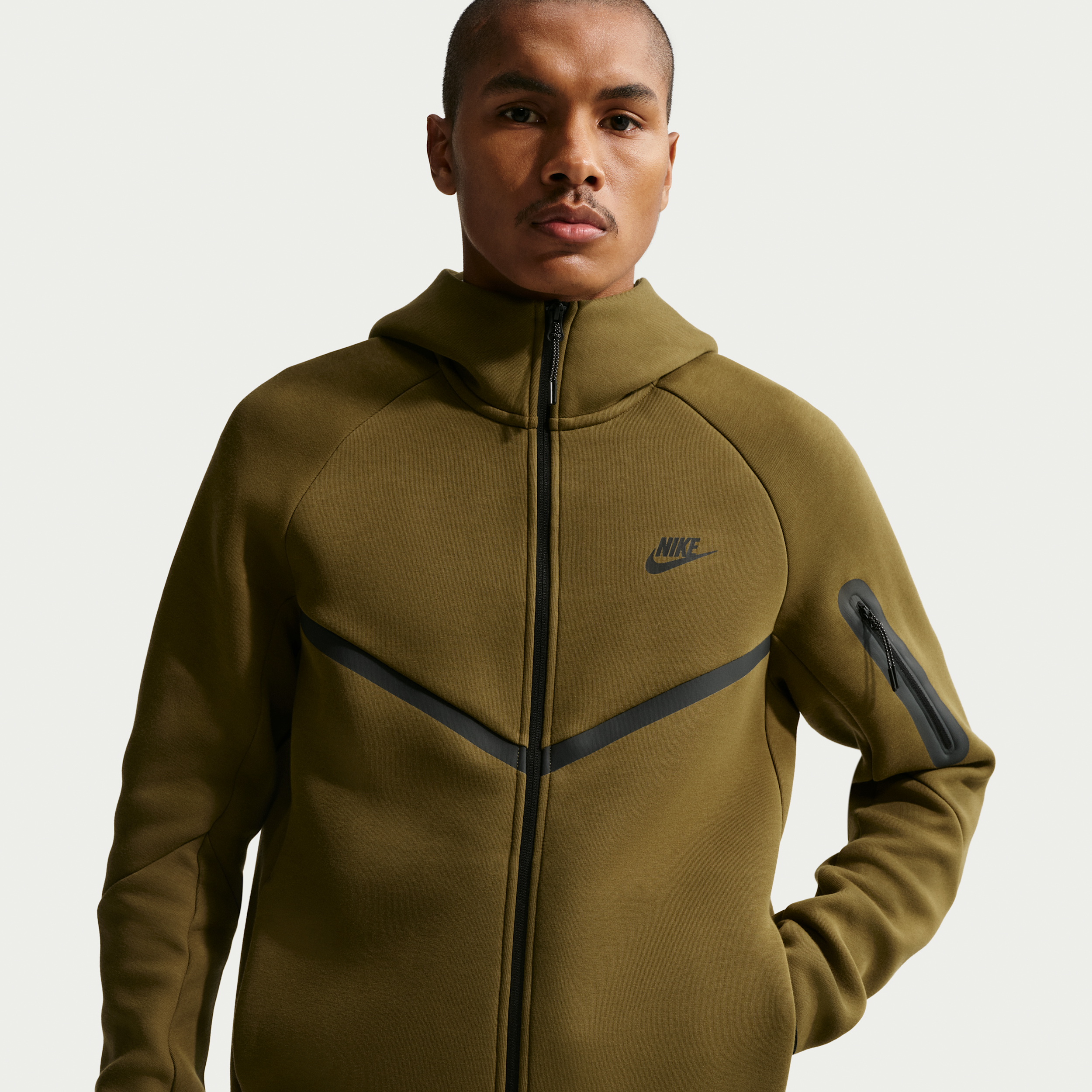 Nike Men's Tech Fleece Windrunner Full-Zip Jacket in Brown | HV0949-368