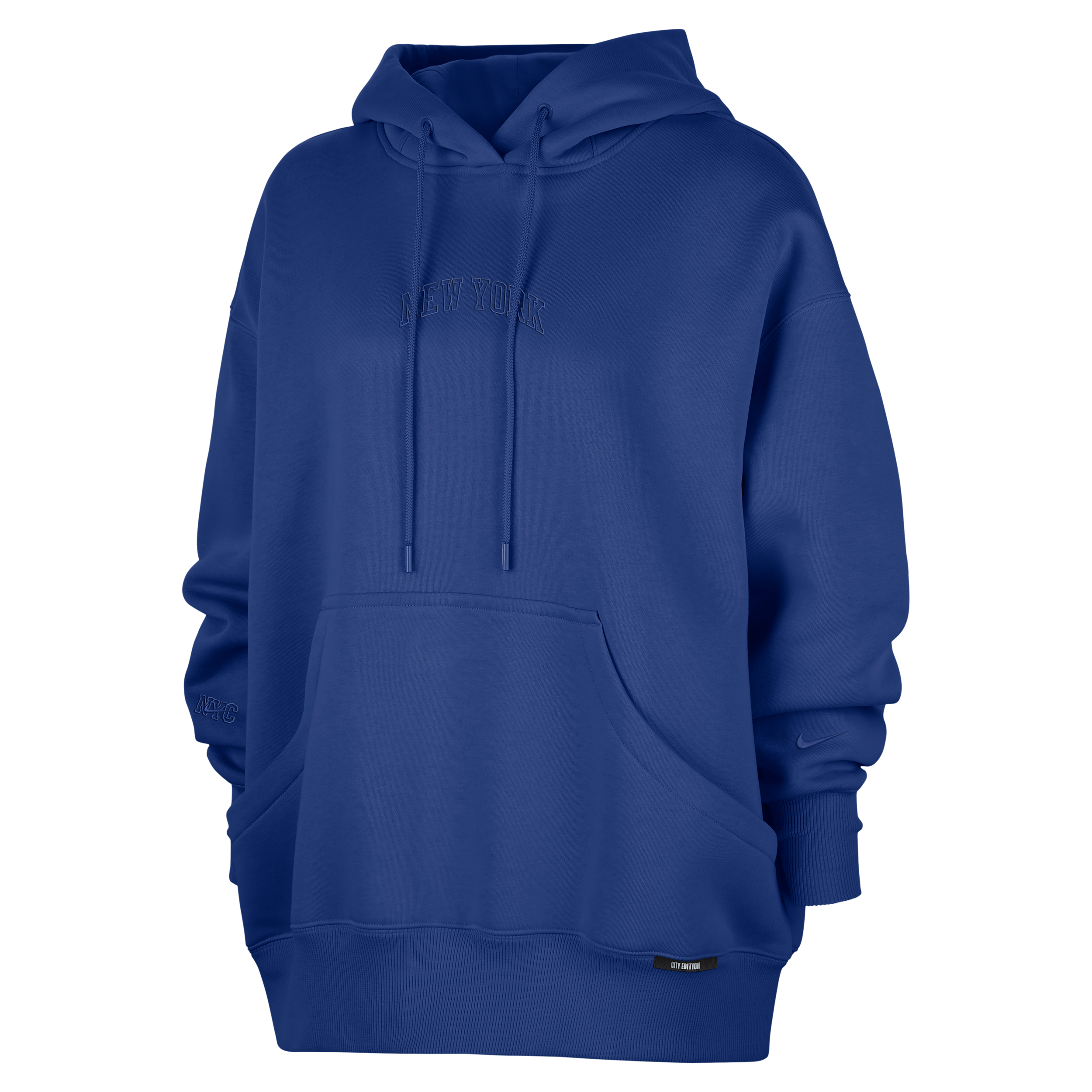 New York Knicks City Edition Nike Women's NBA Phoenix Fleece Premium Hoodie in Blue | HQ6860-495