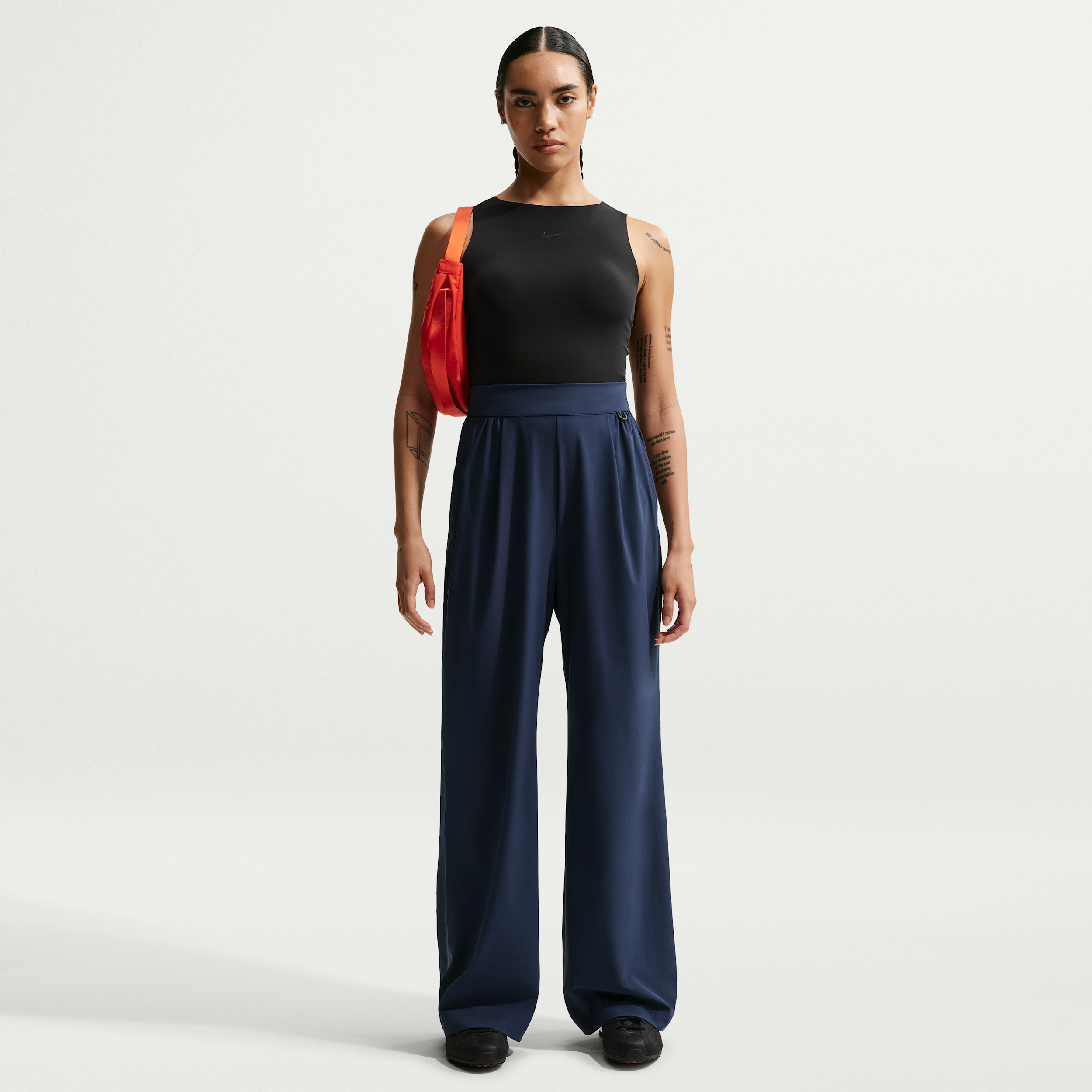 Nike Women's 24.7 PerfectStretch Dri-FIT High-Waisted Loose Wide-Leg Pants in Blue | HM8389-410