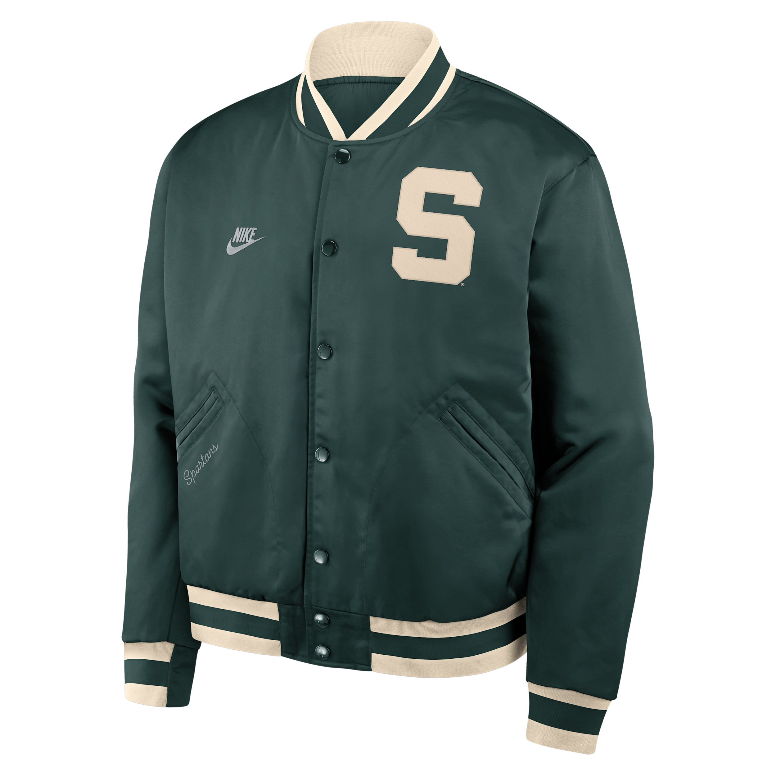 Nike Michigan State Legacy  Men's College Full-snap Bomber Jacket In Green