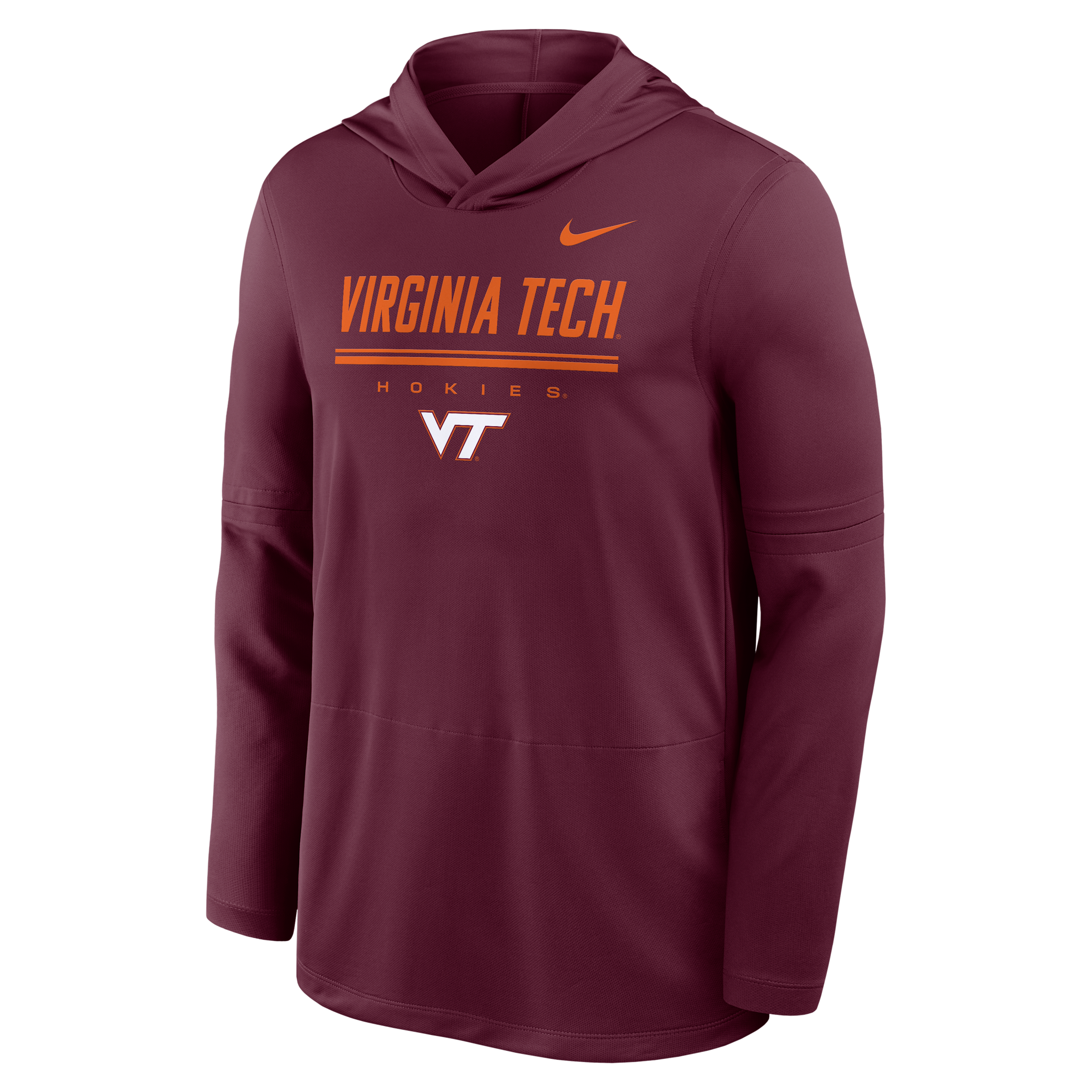 Virginia Tech Sideline Nike Men's Dri-FIT College Long-Sleeve Hooded Top in Red | IV7958-611