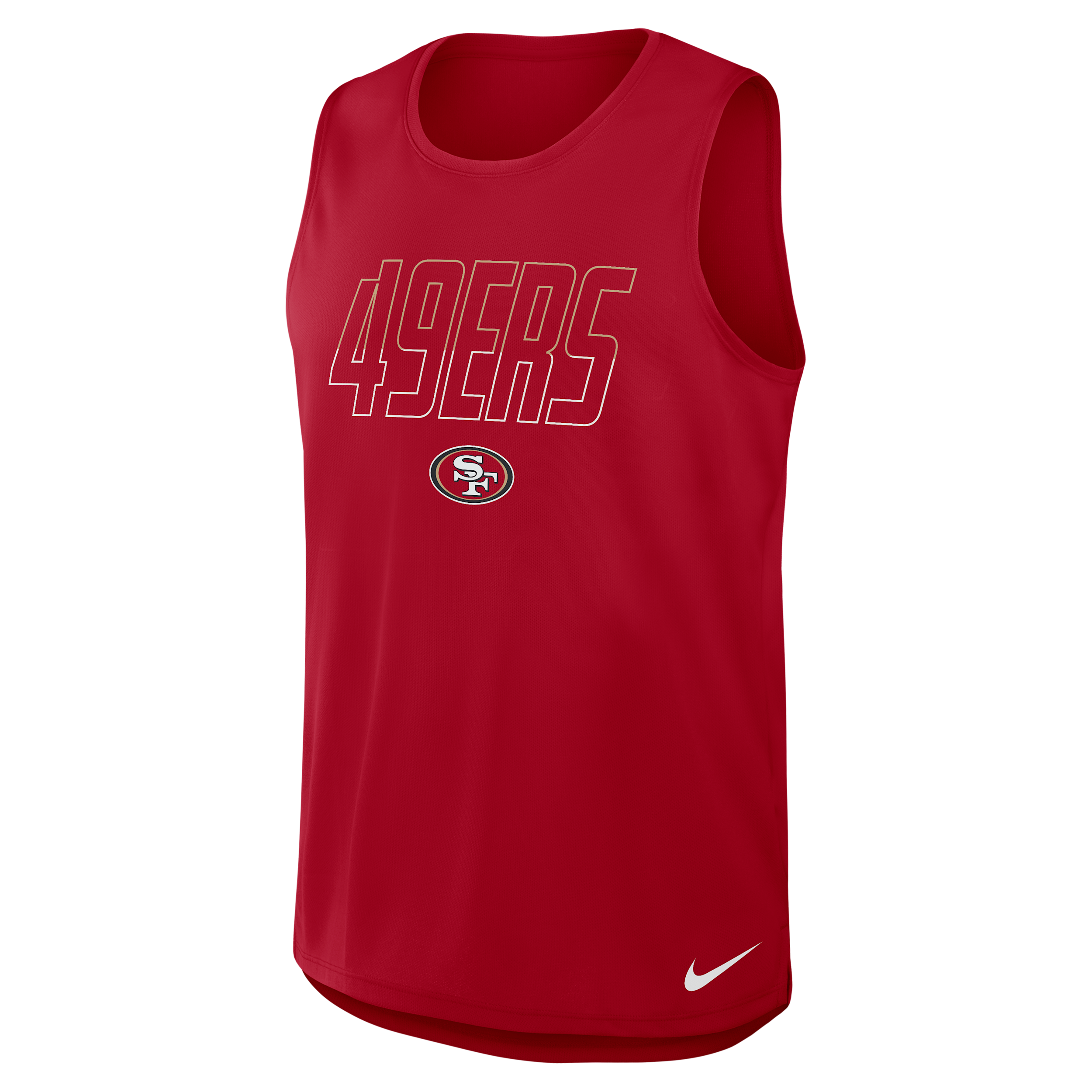 Nike Men's Kickoff Miler San Francisco 49ers Screen Print Sleeveless Tank Top - Scarlet