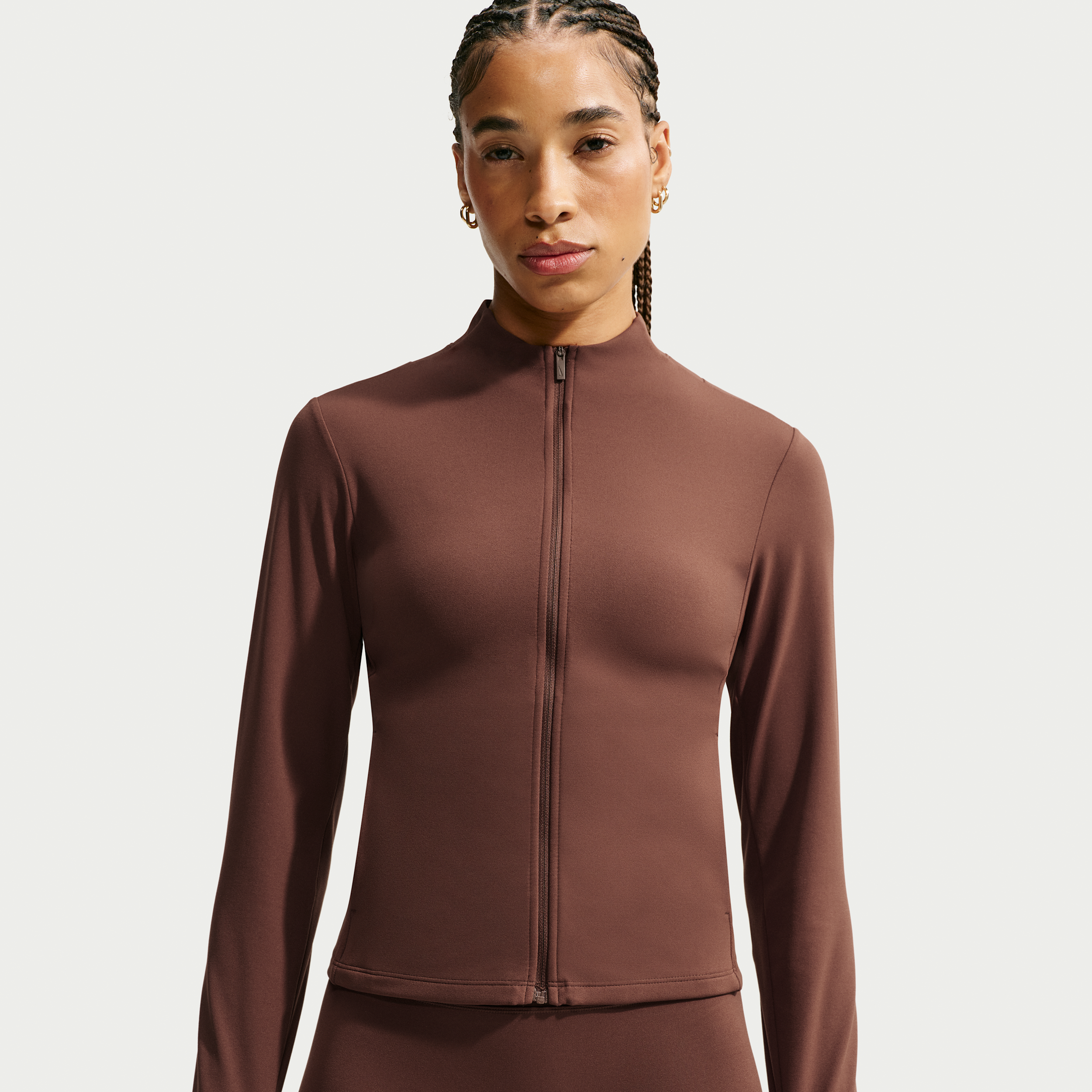 Nike Women's Zenvy Dri-FIT Full-Zip Jacket in Brown | II3927-259