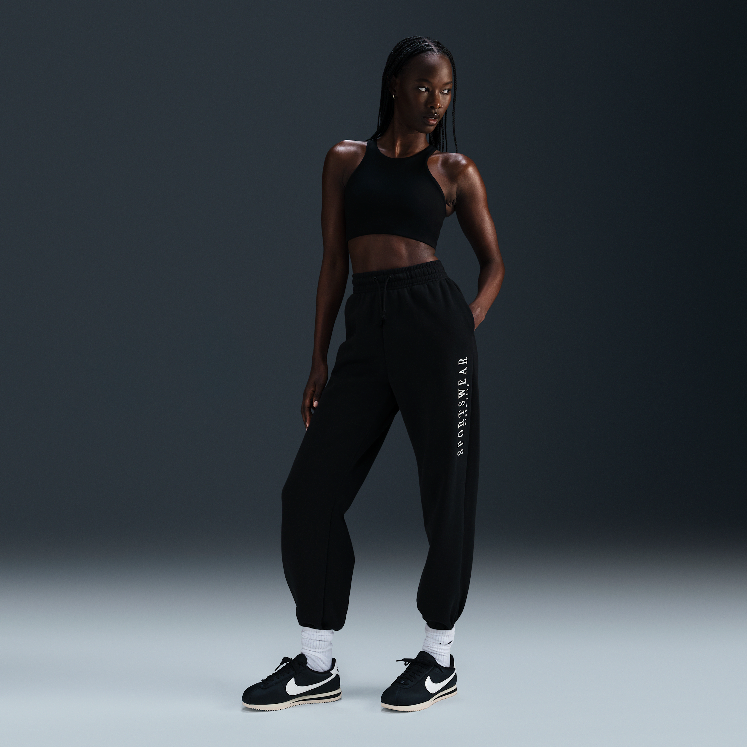 Nike Women's Sportswear Phoenix Fleece High-waisted Oversized Sweatpants In Black