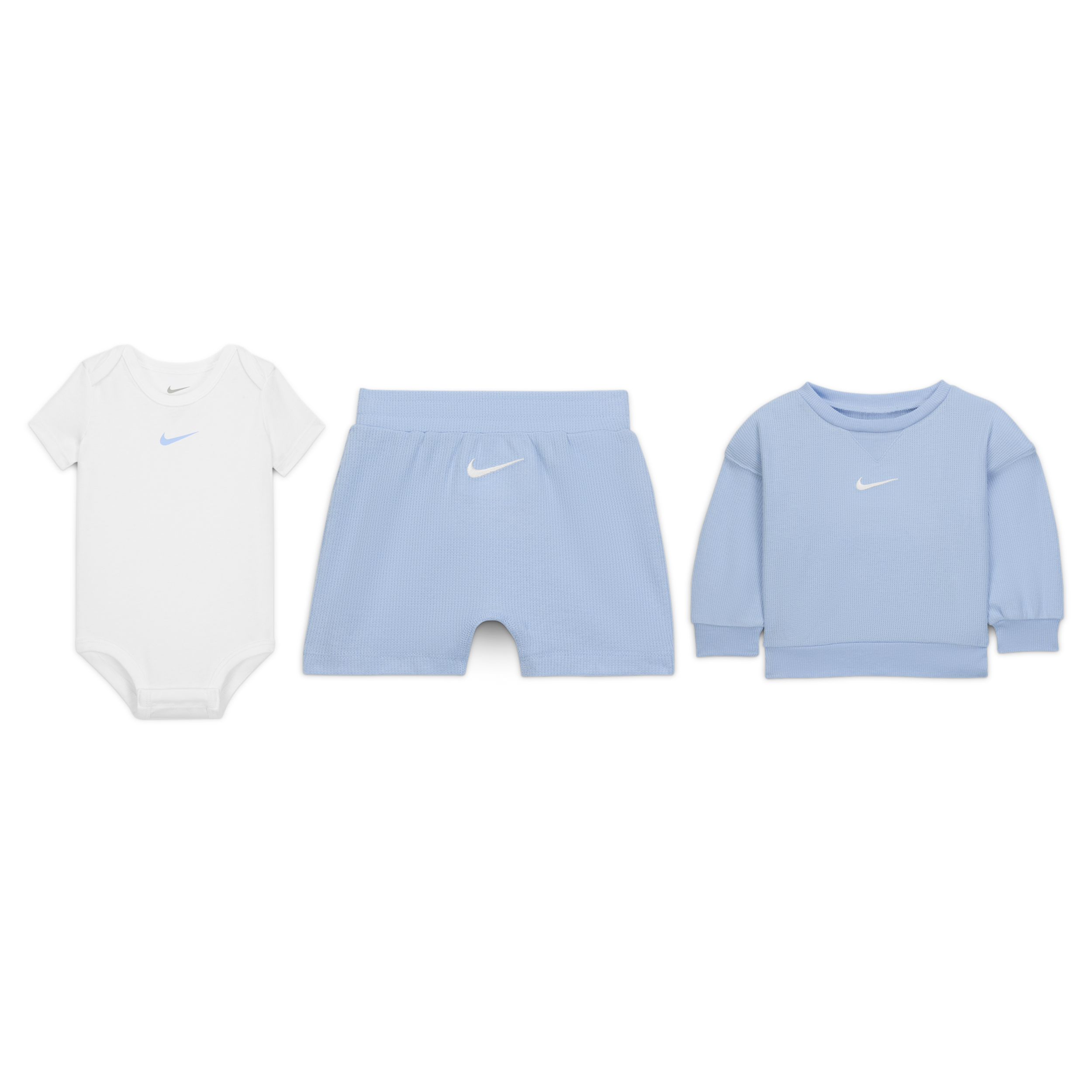 Nike Essentials Baby (0-9m) Crew And Shorts Set In Blue