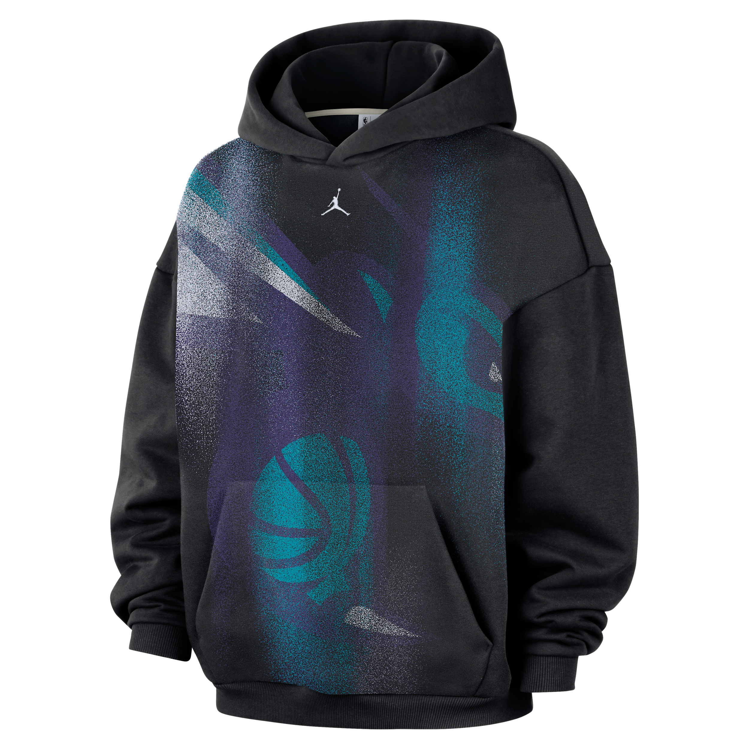 Men's Jordan Brand Black Charlotte Hornets 2026/27 Standard Issue Practice Icon Fleece Pullover Hoodie