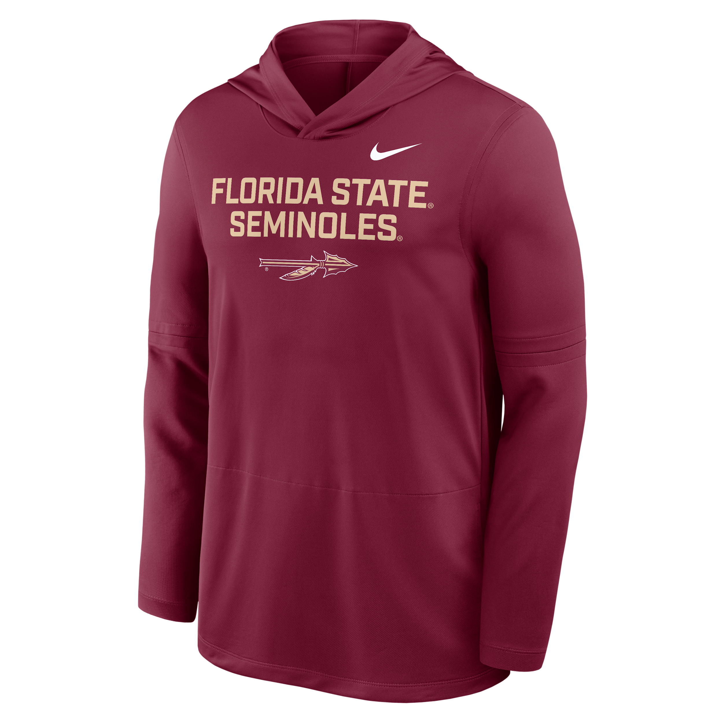 Nike Florida State Sideline  Men's Dri-fit College Long-sleeve Hooded Top In Burgundy