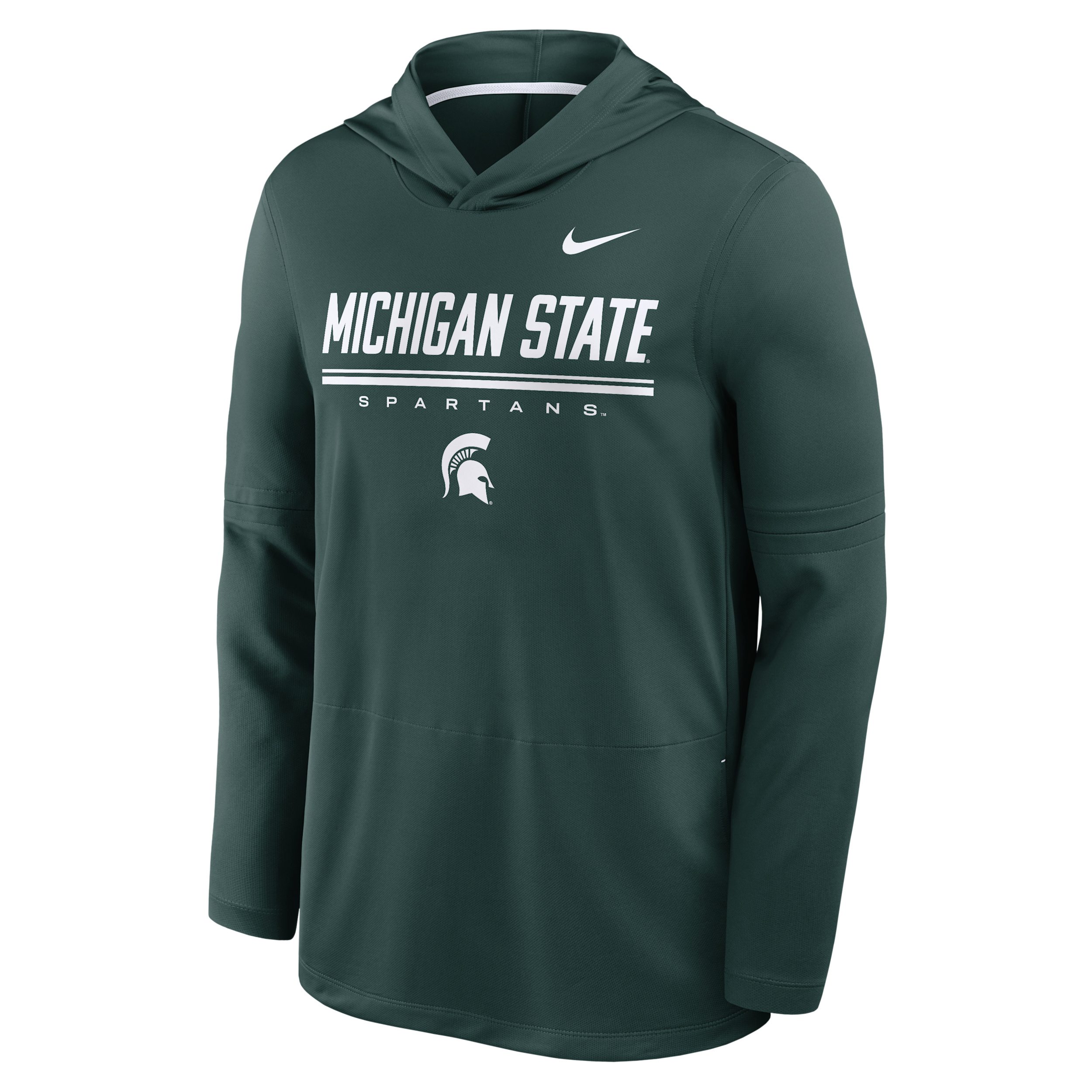 Michigan State Sideline Nike Men's Dri-FIT College Long-Sleeve Hooded Top in Green | 03B9024NMST-594