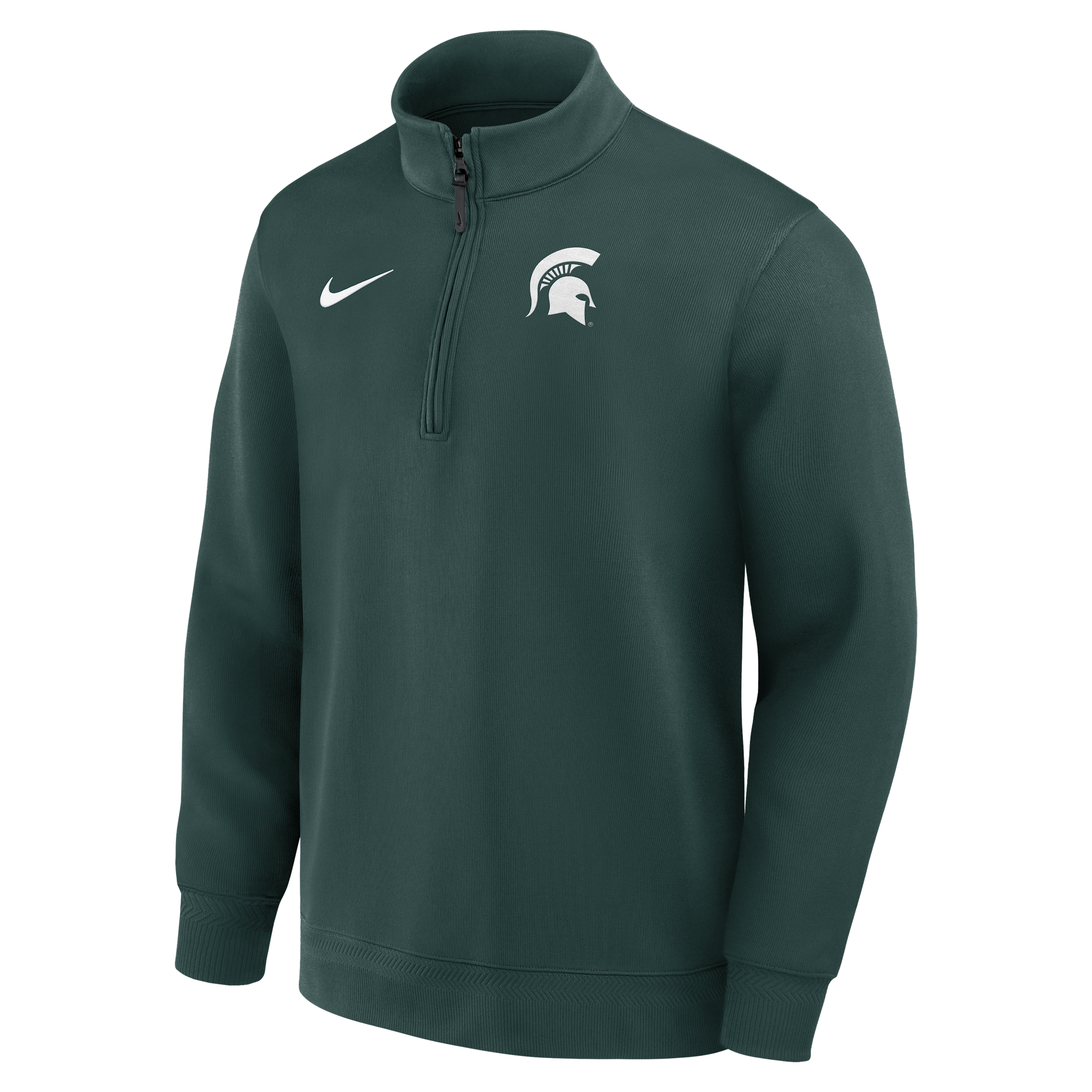 Nike Michigan State Coaches  Men's Dri-fit College Long-sleeve 1/2-zip Top In Green