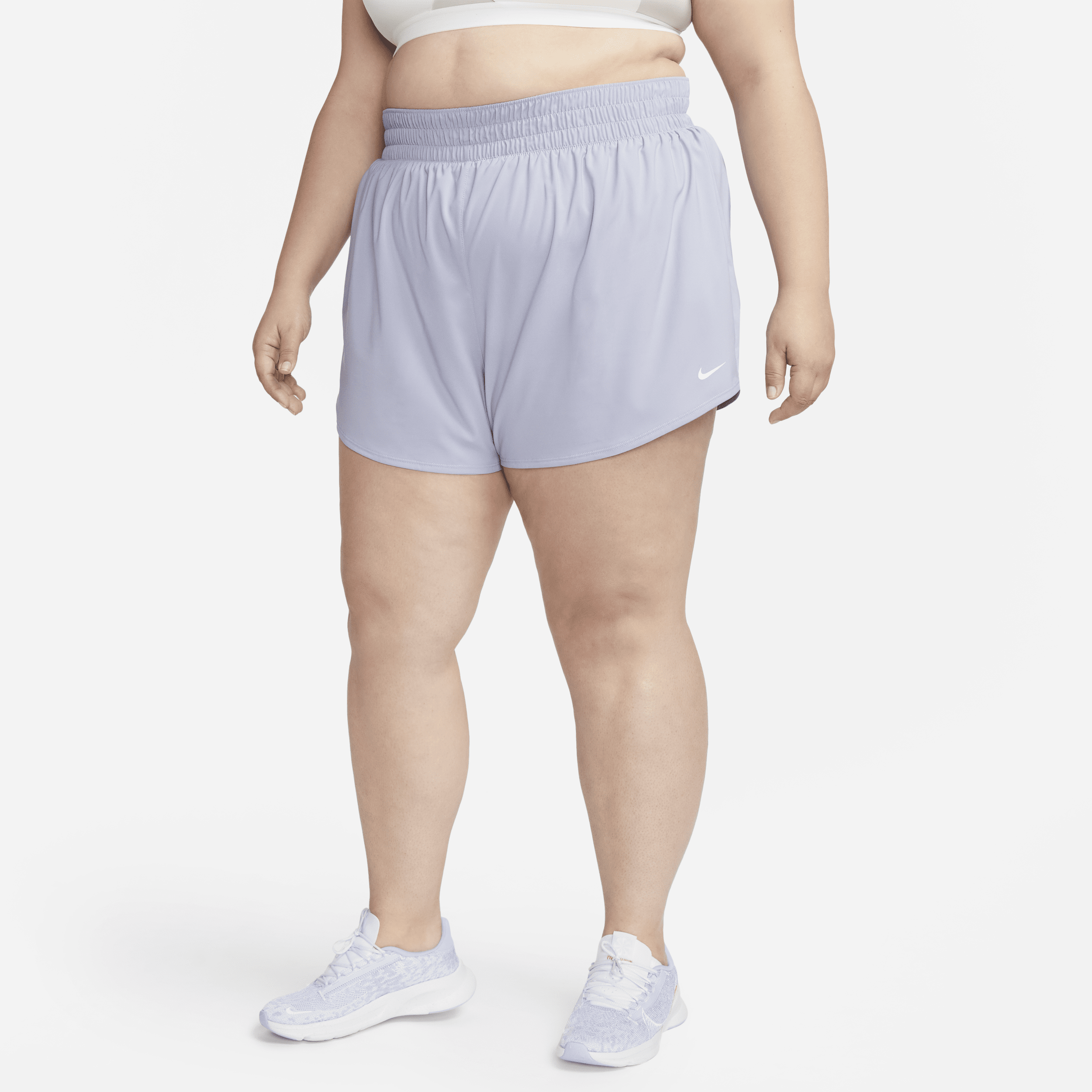 Nike Women's Dri-fit One High-waisted 3" Brief-lined Shorts (plus Size) In Purple