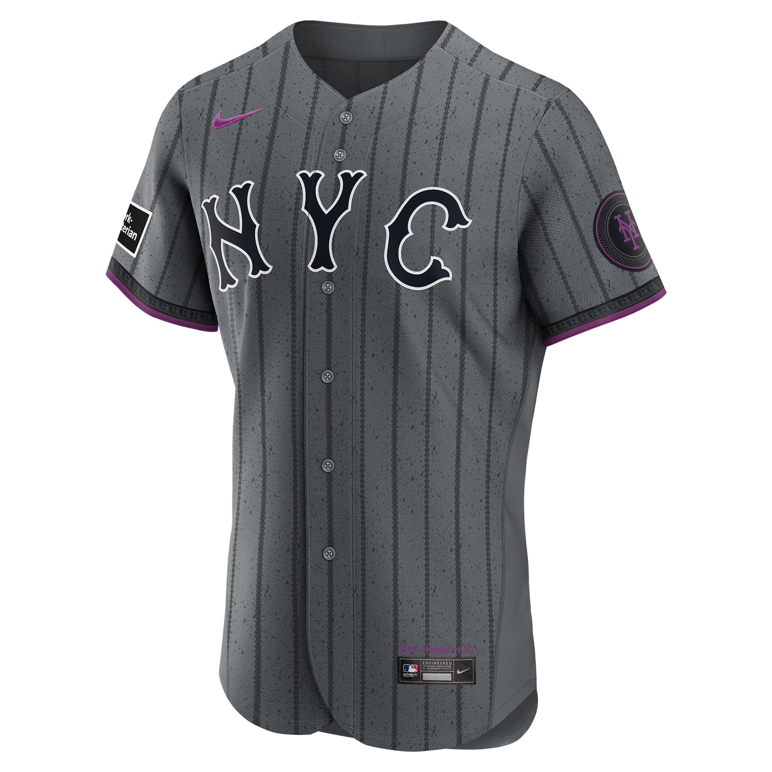 New York Mets City Connect Nike Men's MLB Authentic Jersey in Grey | 890007YJNME-38L