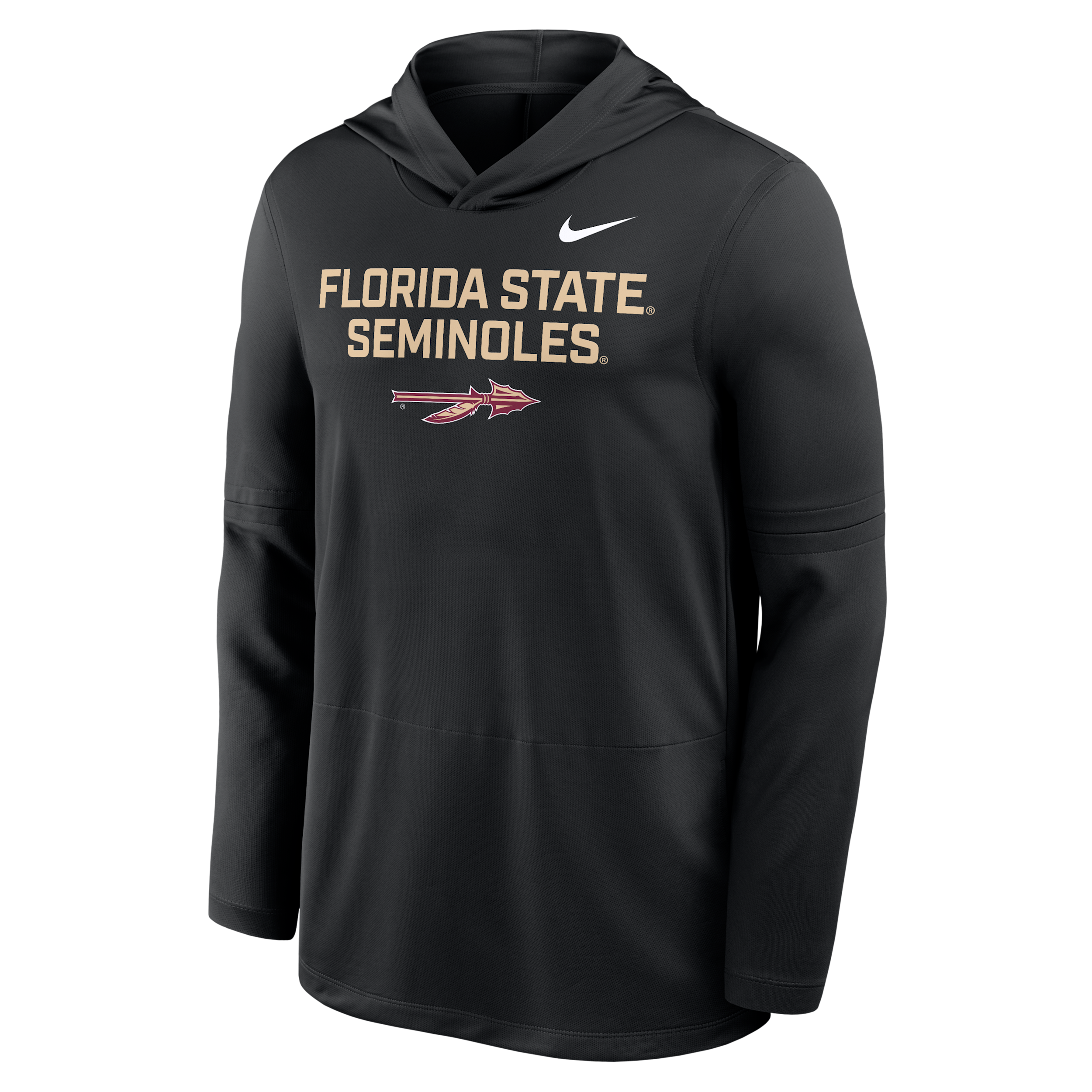 Nike Florida State Sideline  Men's Dri-fit College Long-sleeve Hooded Top In Black
